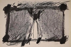 En deux noirs - Lithographie d'Antoni Tàpies - 1968