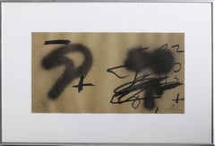 Invitation, Abstract Expressionist Lithograph by Antoni Tapies