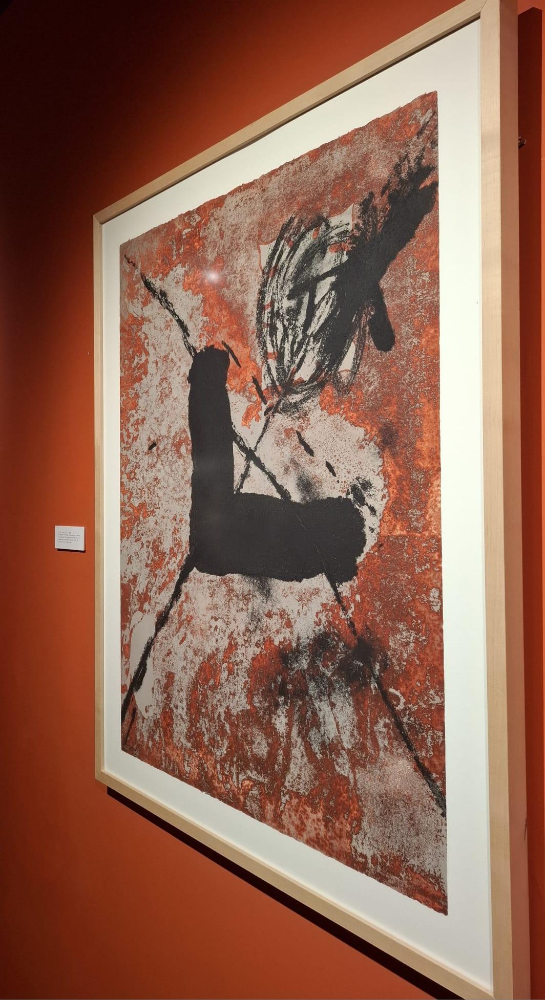 L sur rouille - Abstract Print by Antoni Tàpies