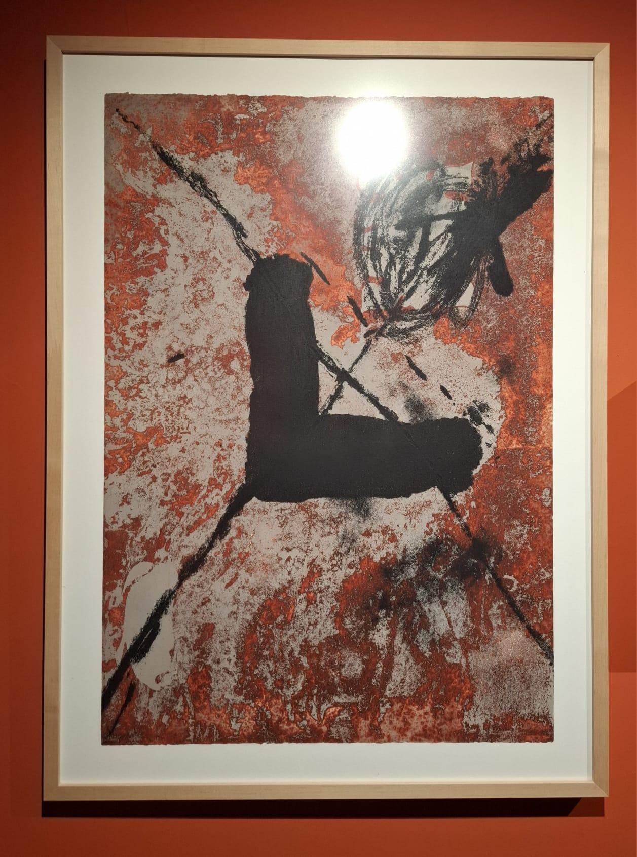 L sur rouille - Print by Antoni Tàpies