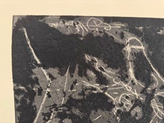 Matiere et Graffiti - Aquatinta etching modern abstract artwork by Antoni Tàpies