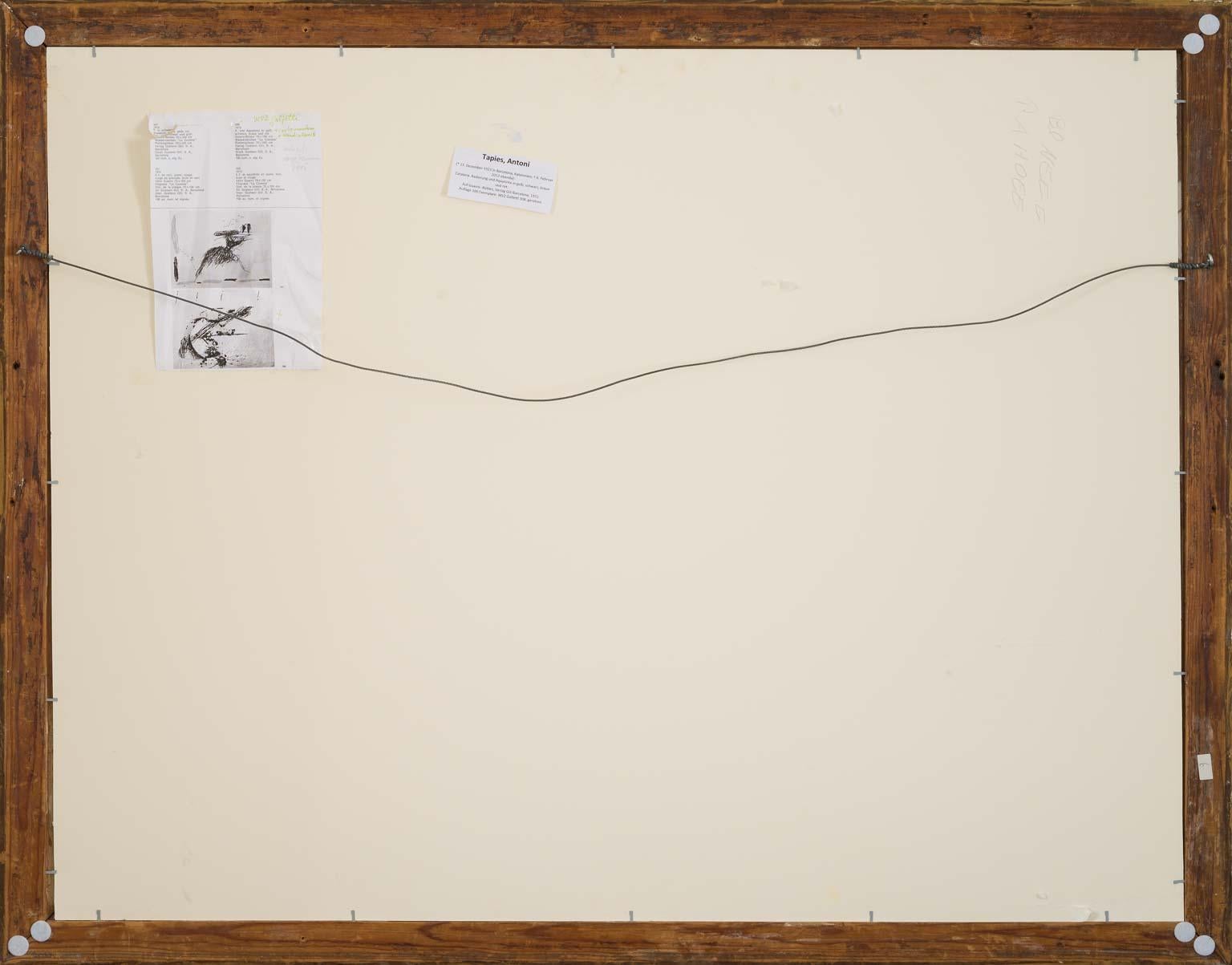 La Cometa - Etching in Yellow, Black, Braun and Red modern artwork Antoni Tàpies 3