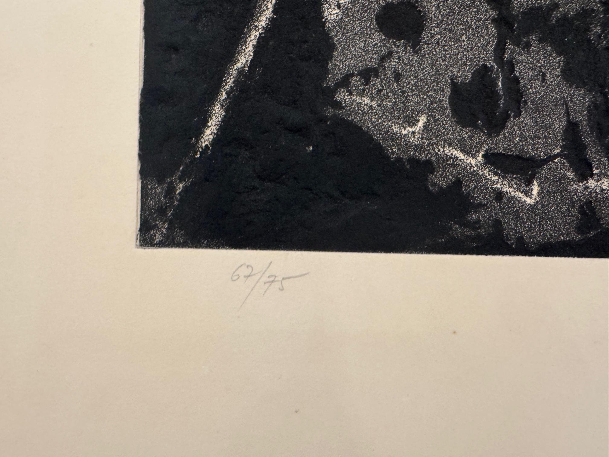 Matiere et Graffiti - Aguafuerte obra de arte abstracta moderna de Antoni Tàpies en venta 5