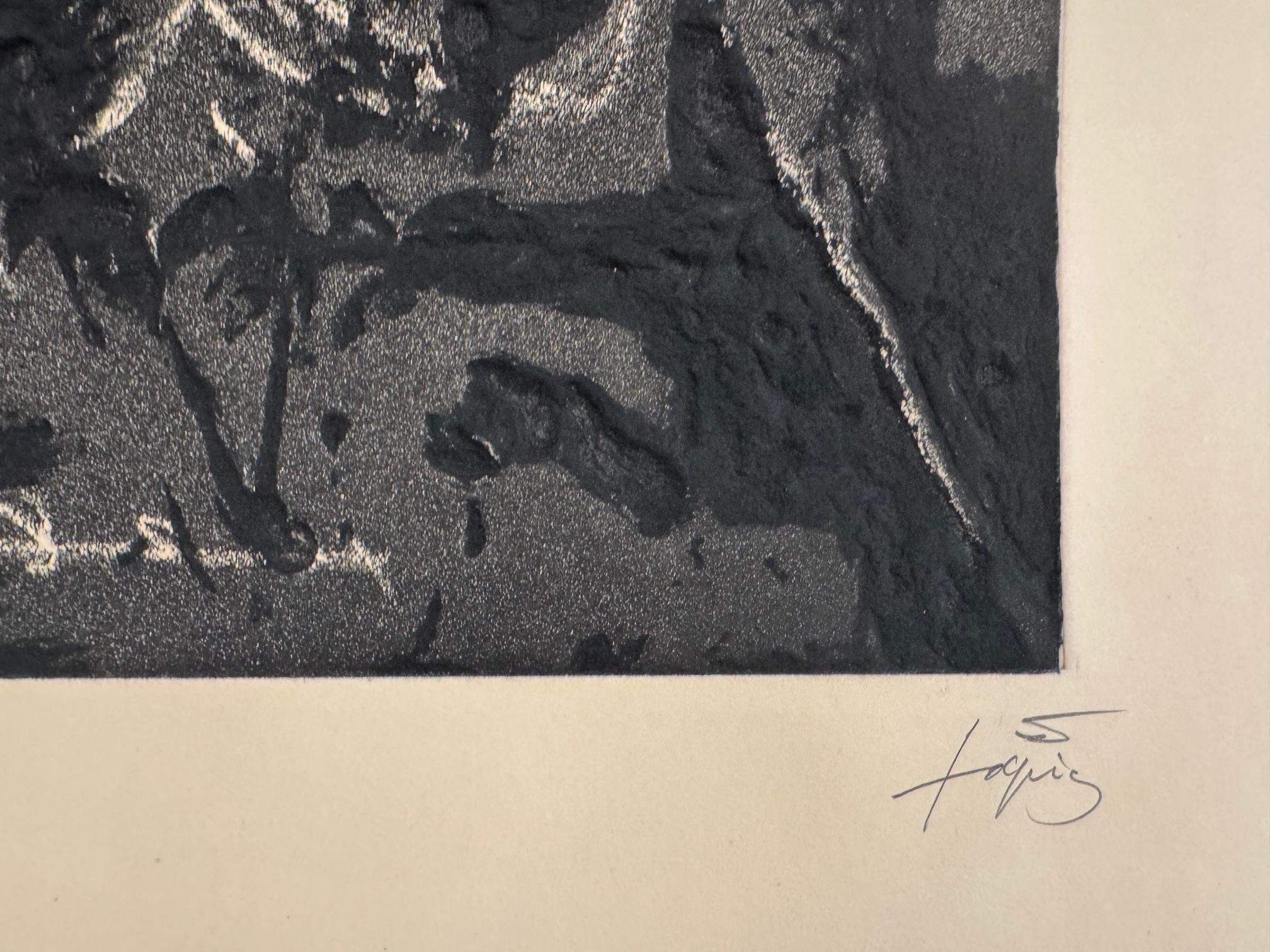 Matiere et Graffiti - Aguafuerte obra de arte abstracta moderna de Antoni Tàpies en venta 6