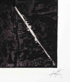 "La porte" Abstract Contemporary Door Dark Brown Hole Black Space Profoundness