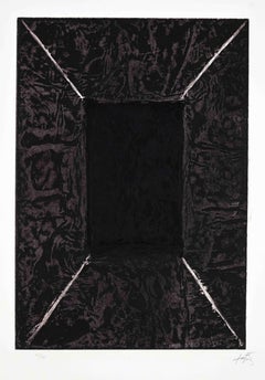 "La porte" Abstract Contemporary Door Dark Brown Hole Black Space Profoundness