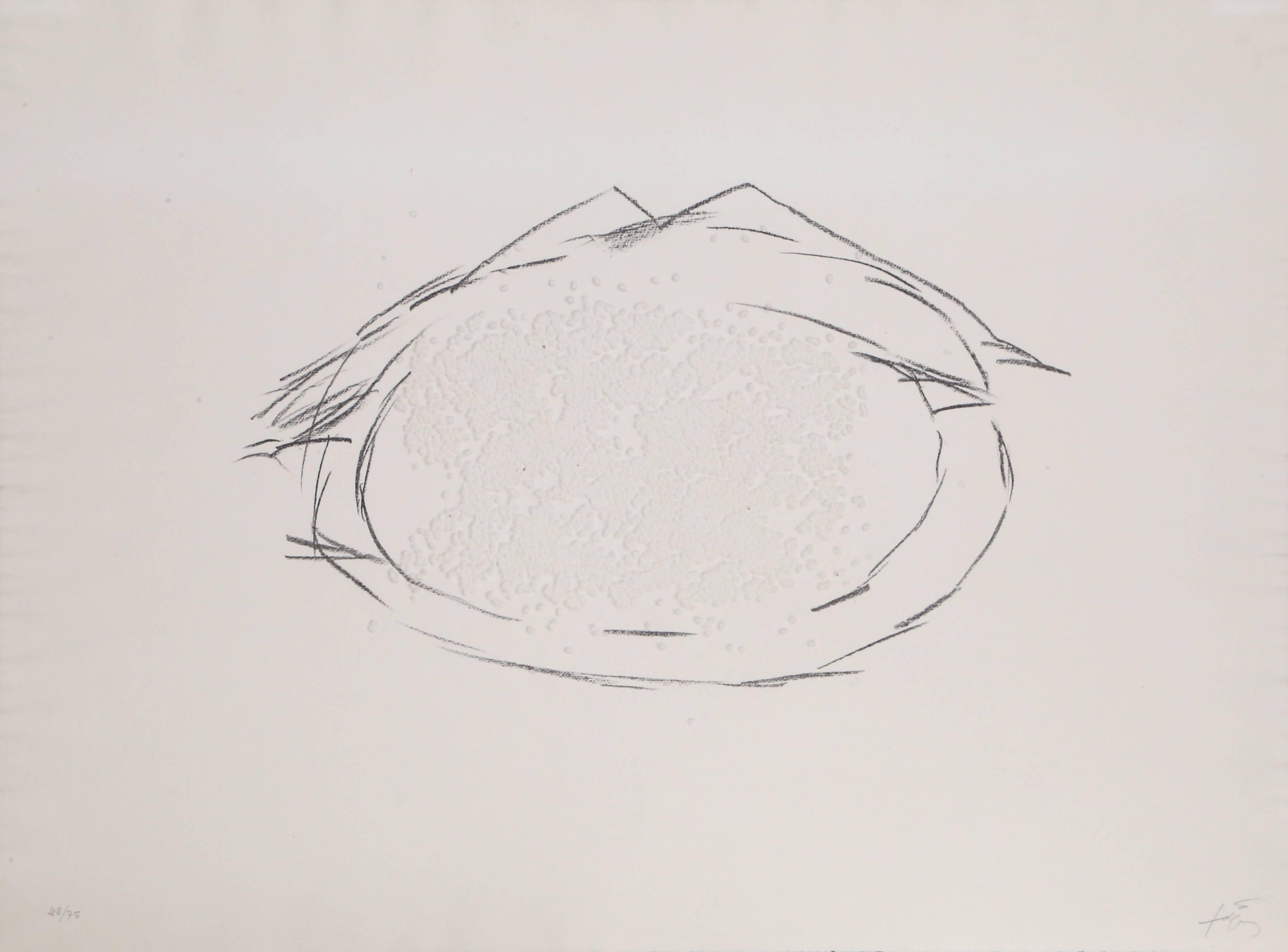 Antoni Tàpies Abstract Print – Le Riz, Minimalistische abstrakte Radierung von Antoni Tapies