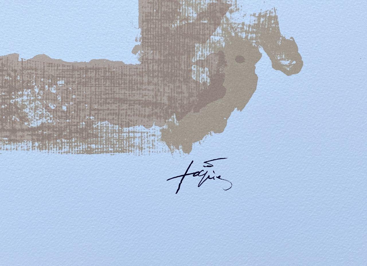 Antoni Tapiès
Lettera A

Litografia originale, 1976
Firmato nel piatto
Su pergamena Arches, dimensioni 55 x 75 cm (c. 21,5 x 29,5 in)
Ottime condizioni

RIFERIMENTO : Catalogo ragionato Galfetti n°639