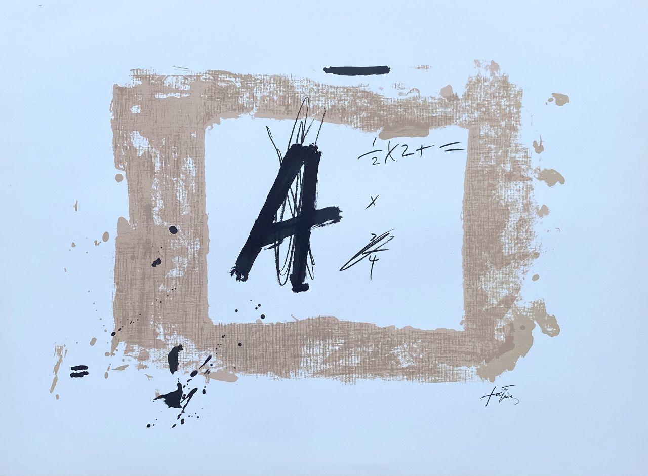Antoni Tàpies Abstract Print - Letter A - Original Lithograph Signed in the Plate