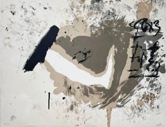 Lithograph in black, gray, and sienna