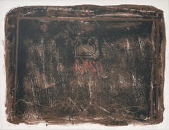 Lithograph in black, sienna, and red