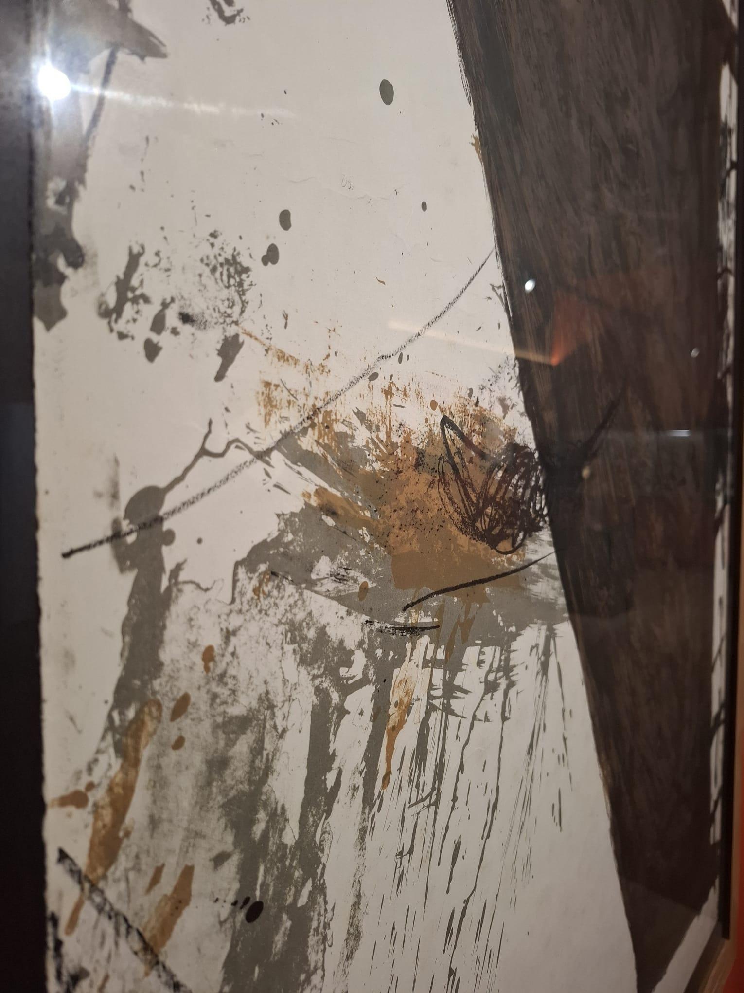 Marrón Diagonal - Print by Antoni Tàpies