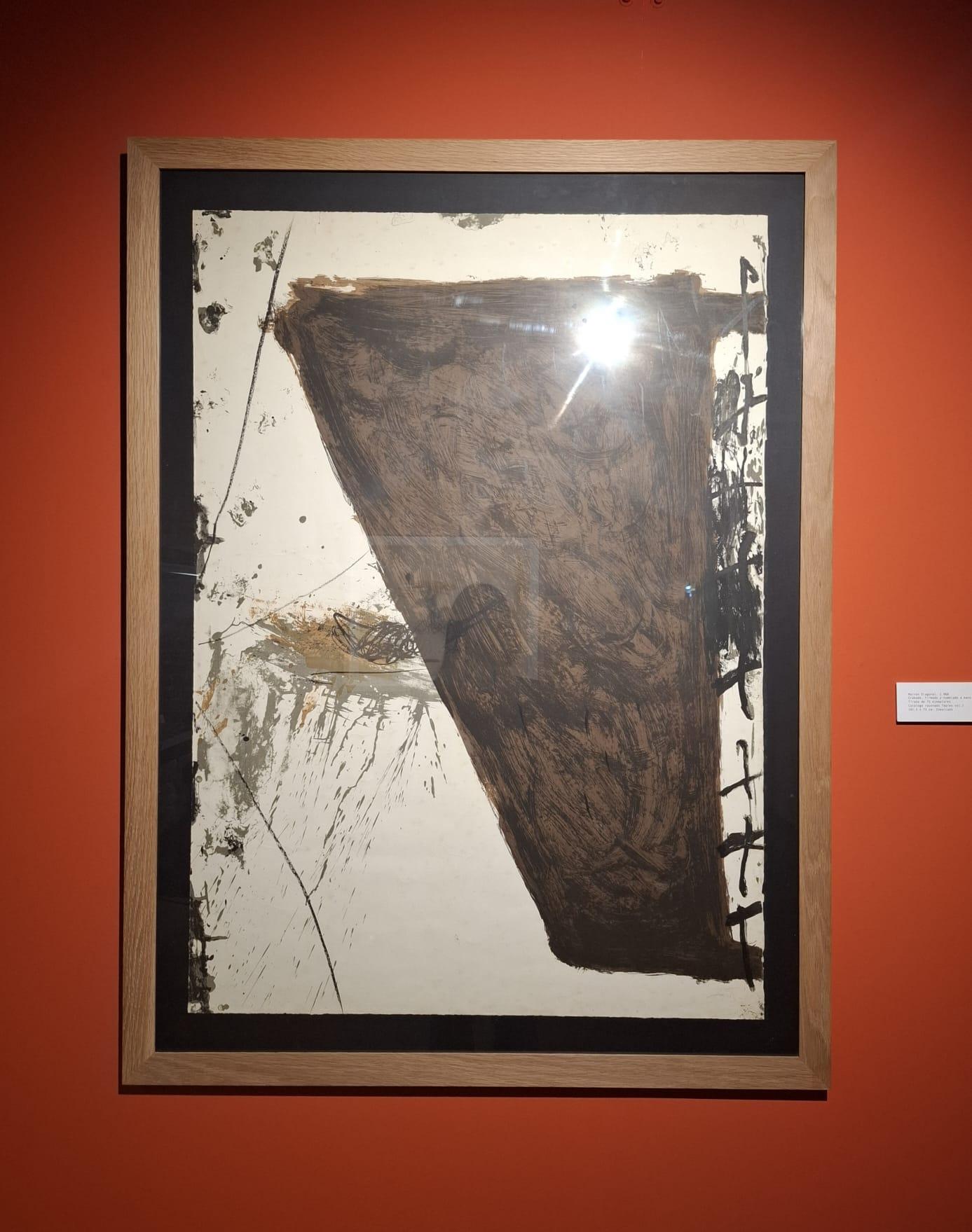 Antoni Tàpies Abstract Print - Marrón Diagonal