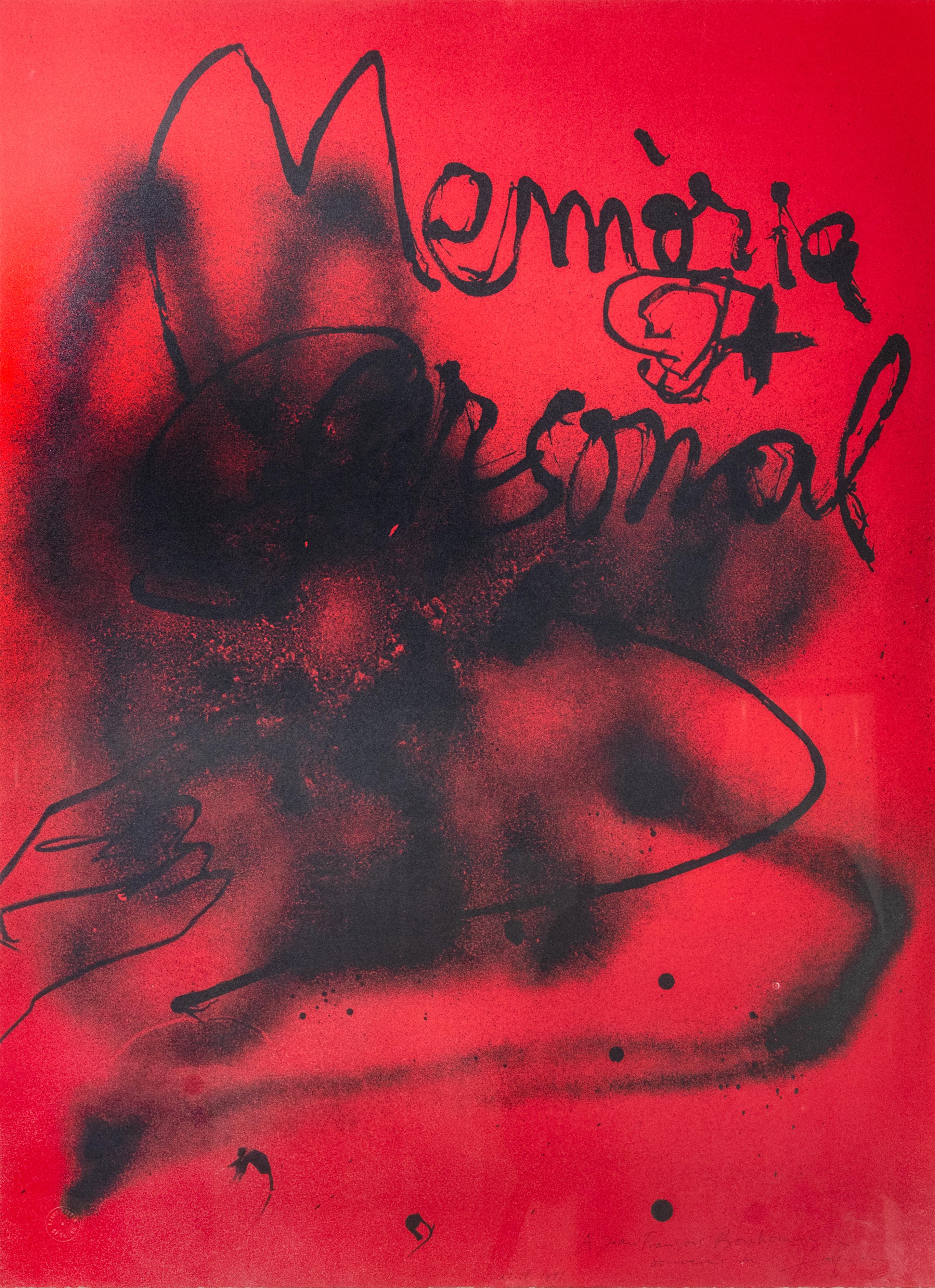 Antoni Tàpies Abstract Print - Memoria Personal - Lithograph by Antoni Tapies - 1988