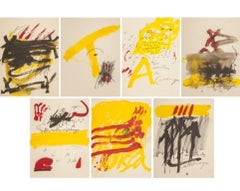  Tapies. "MESTRES DE CATALUNYA " lot 7 lithography abstract painting