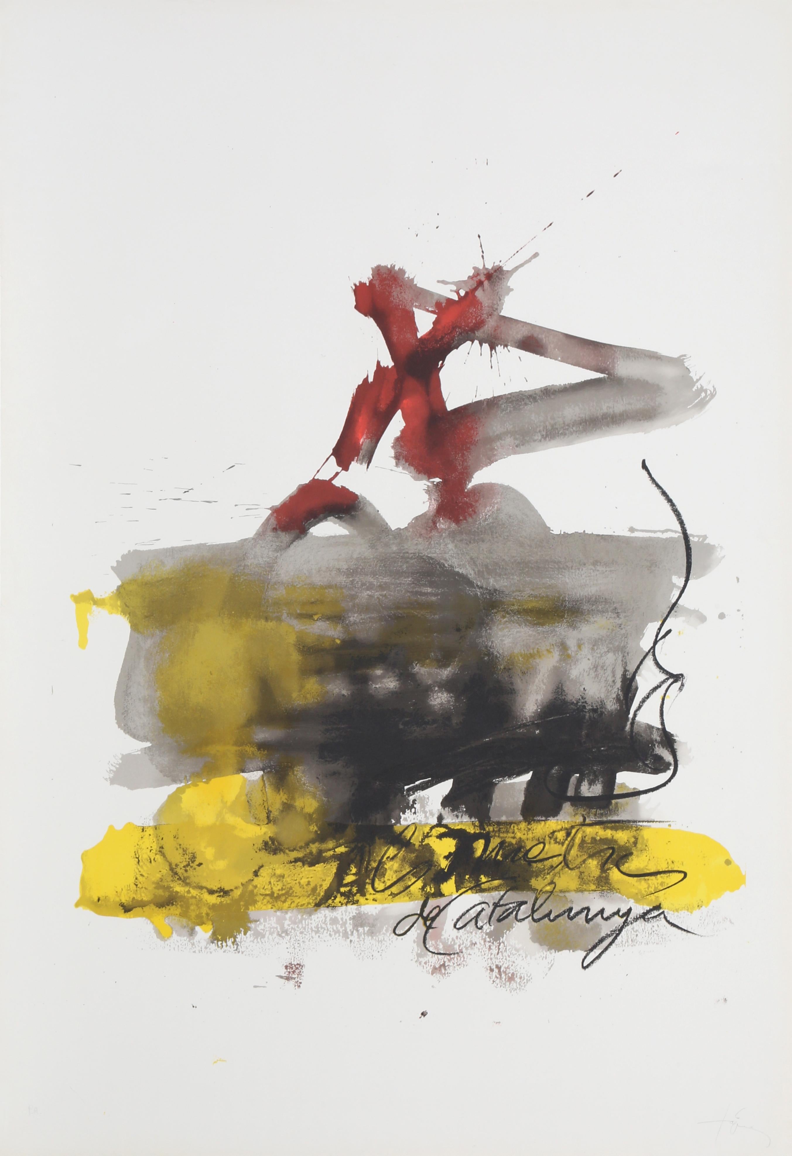 Antoni Tàpies Abstract Print – No. 1 aus „Als Mestres de Catalunya, „Lithographie Antoni Tapies“, Antoni Tapies, 1974
