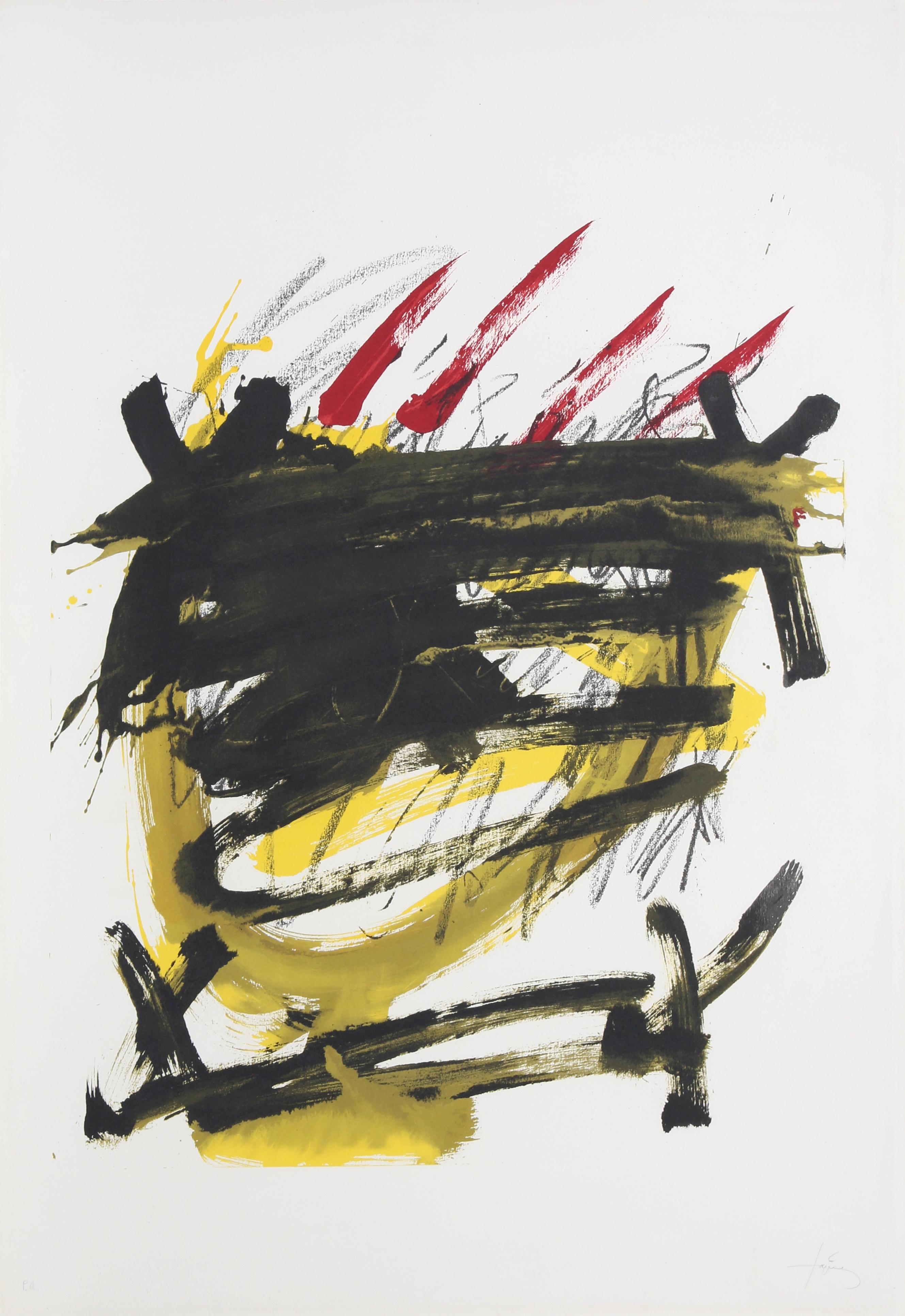 No. 4 from "Als Mesters de Catalunya, " Lithograph by Antoni Tapies, 1974