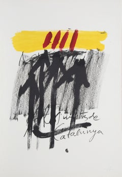 No. 6 d'Als Mestres de Catalunya, lithographie d'Antonio Tapies, 1974