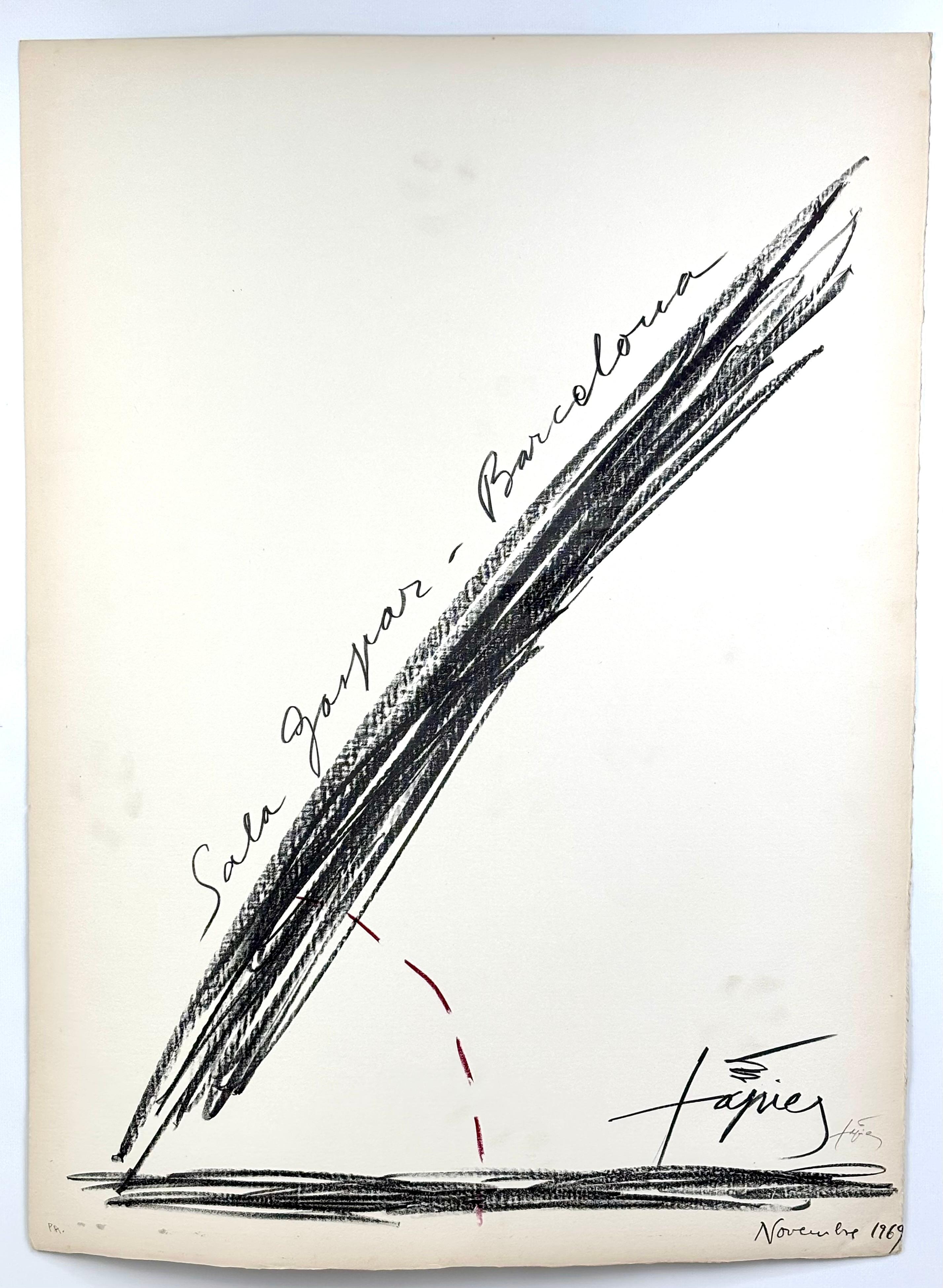 Abstract Print de Antoni Tàpies - Sala Gaspar - Barcelona - Noviembre 1969