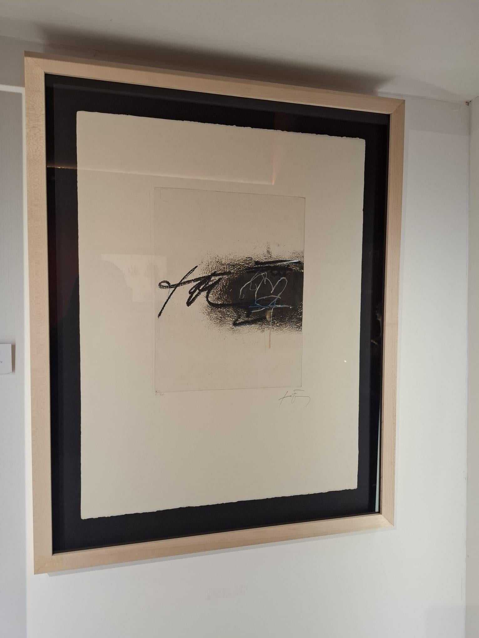 Serie equation - Abstract Print by Antoni Tàpies