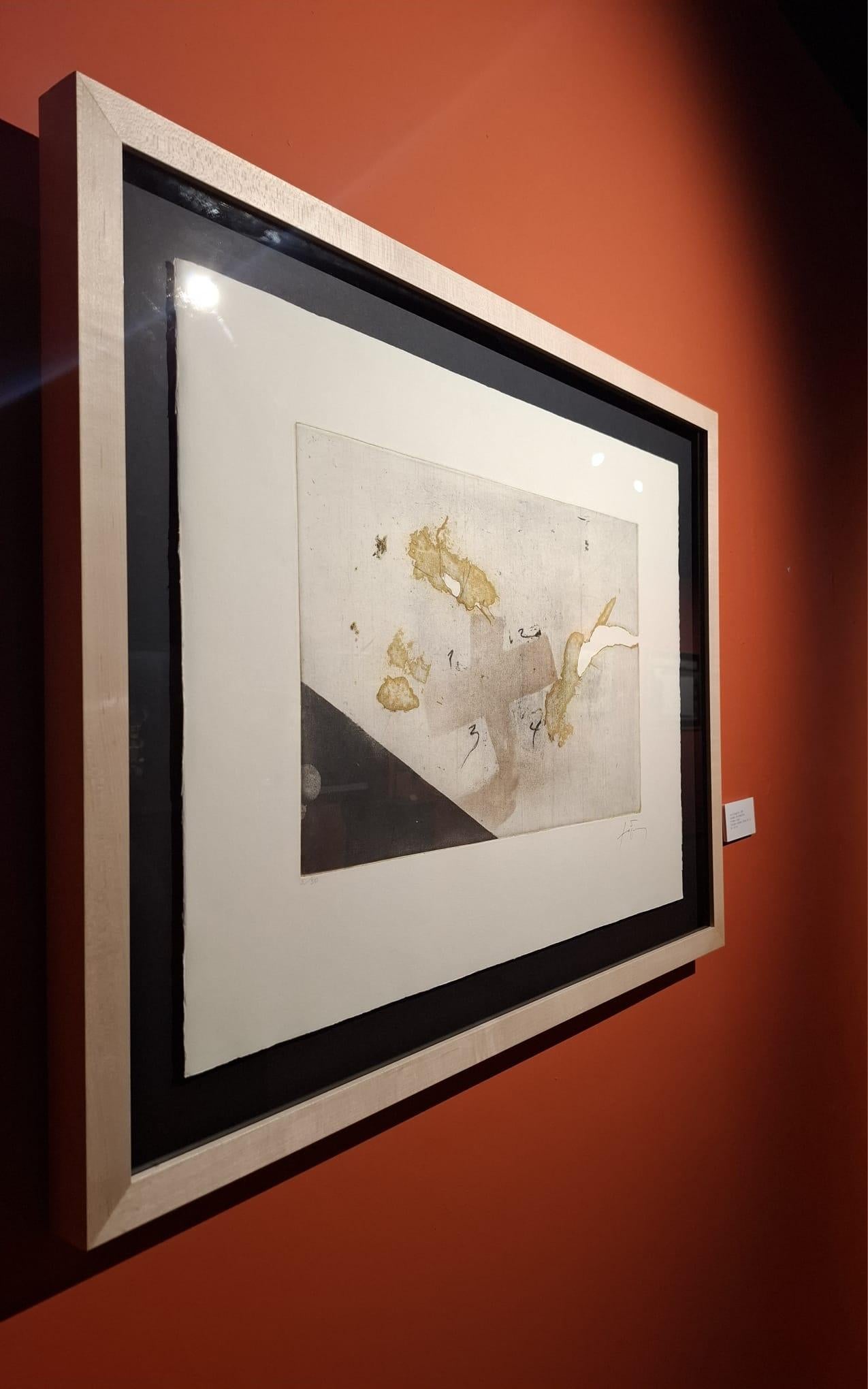 Serie equation - Abstract Print by Antoni Tàpies