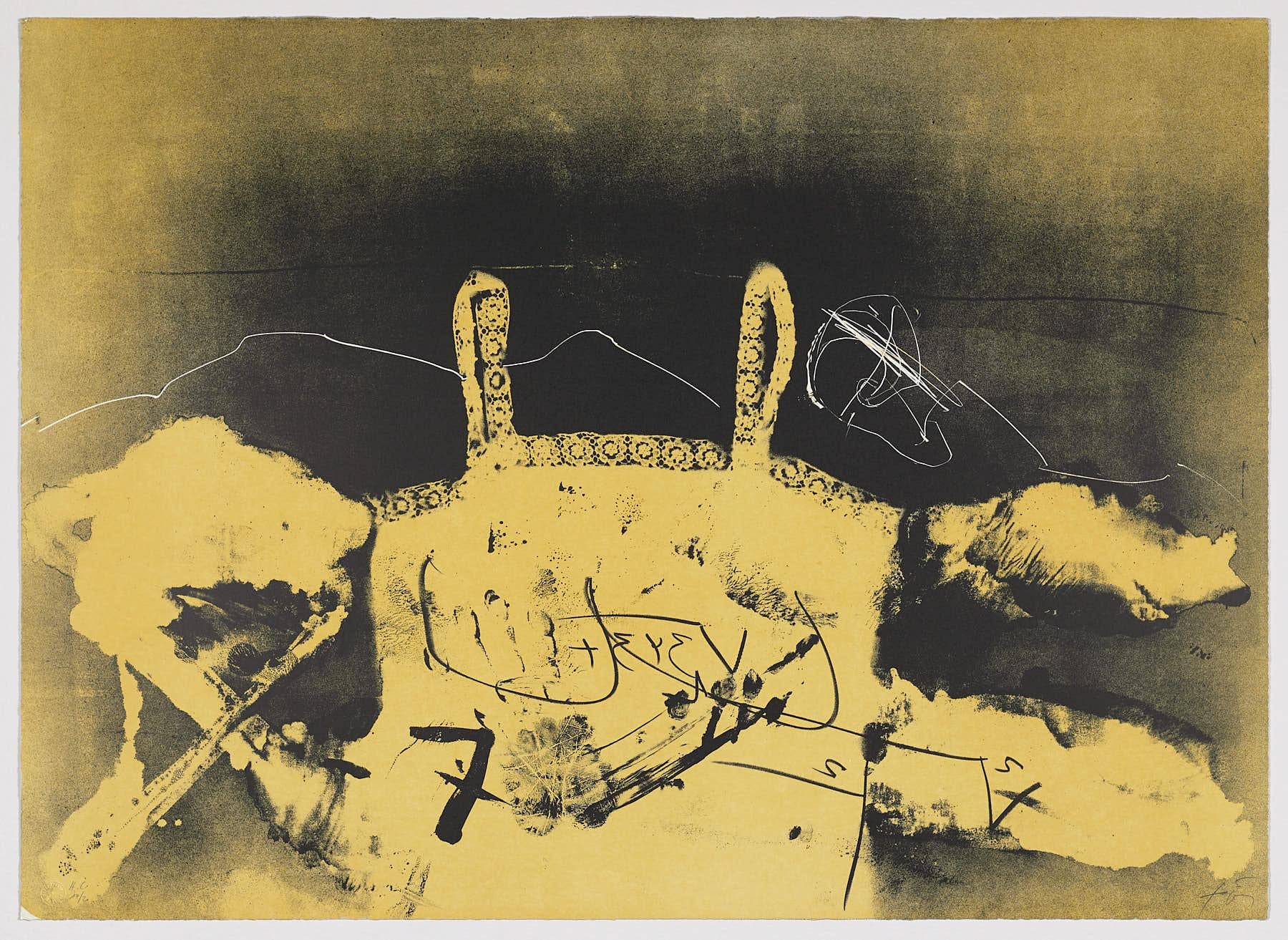 Spanish Artist signed limited edition original art print numbered lithograph - Print by Antoni Tàpies