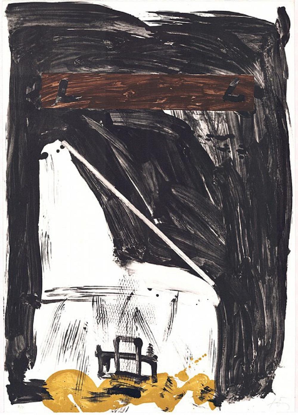 Abstract Print Antoni Tàpies - Lithographie d'art originale en édition limitée signée par un artiste espagnol, numérotée