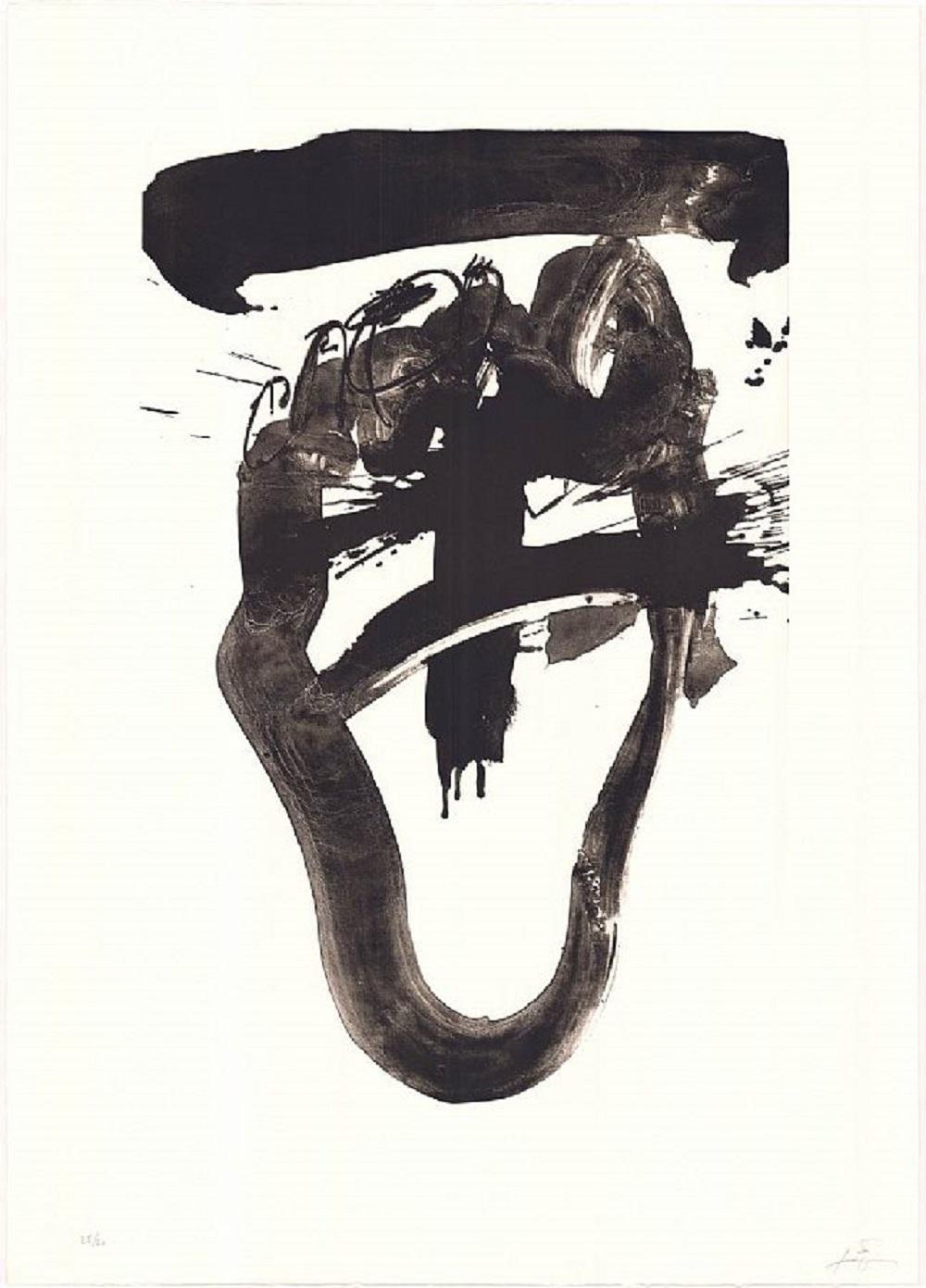 Antoni Tàpies Abstract Print - Spanish Artist signed limited edition original art print numbered lithograph n23