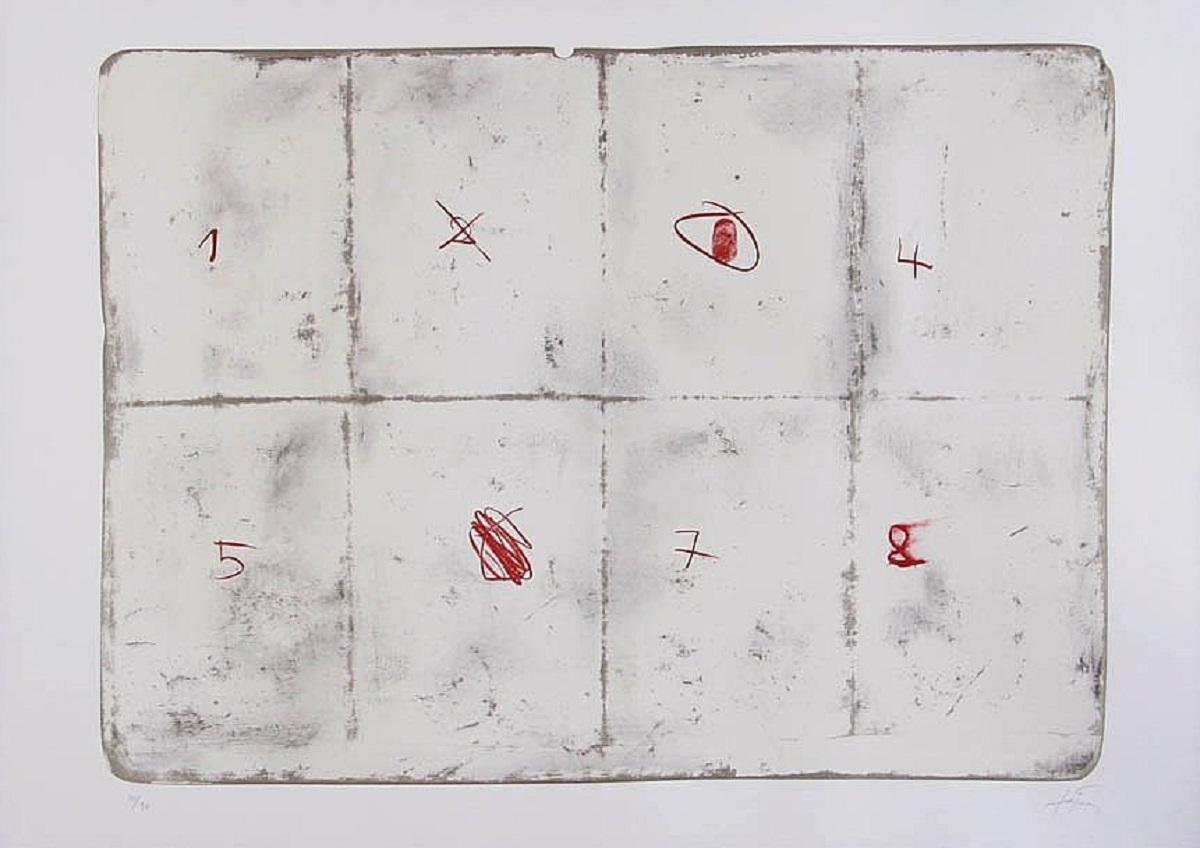 Antoni Tàpies Abstract Print - Spanish Artist signed limited edition original art print numbered lithograph n26