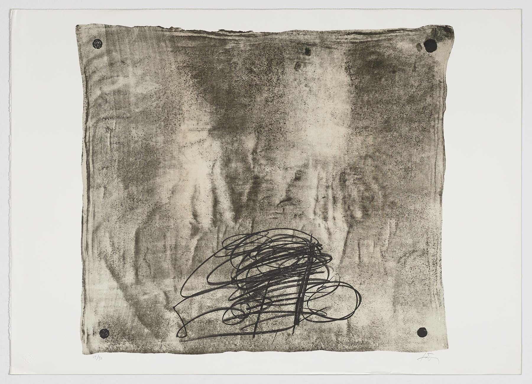 Abstract Print Antoni Tàpies - Lithographie d'artiste espagnol signée, édition limitée, numérotée n29