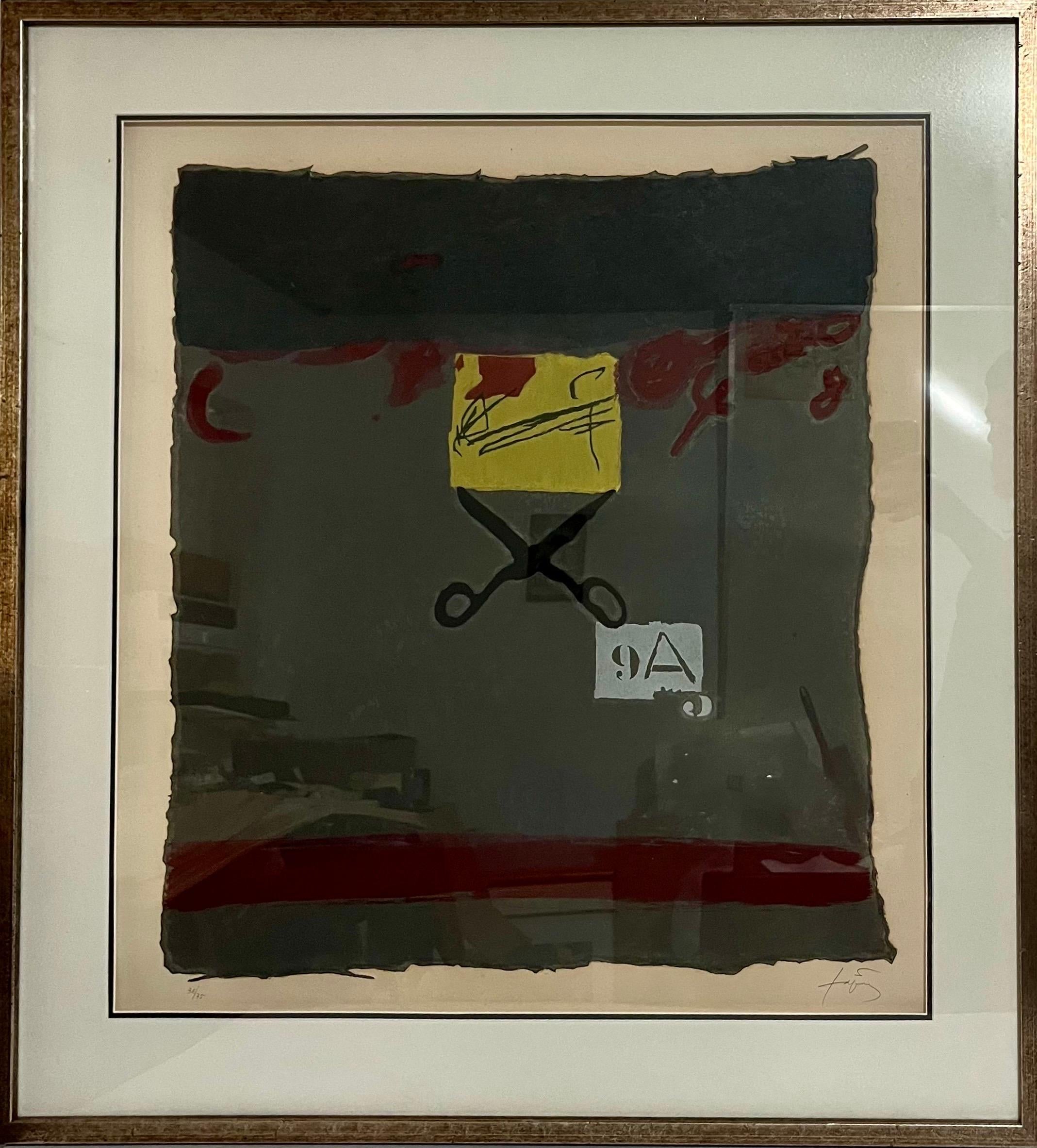 Spanish Post Modern Abstract Aquatint Color Etching Antoni Tapies - Print by Antoni Tàpies