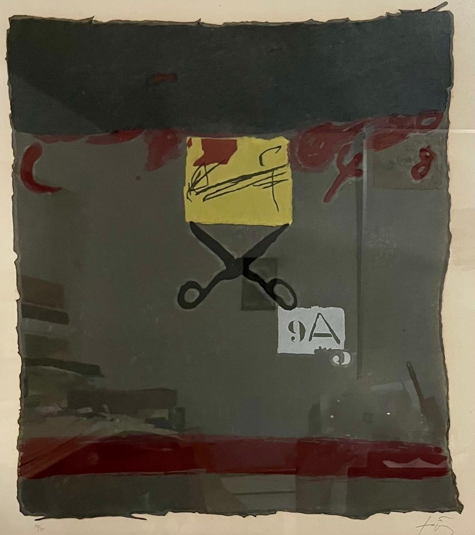 Spanish Post Modern Abstract Aquatint Color Etching Antoni Tapies - Abstract Expressionist Print by Antoni Tàpies