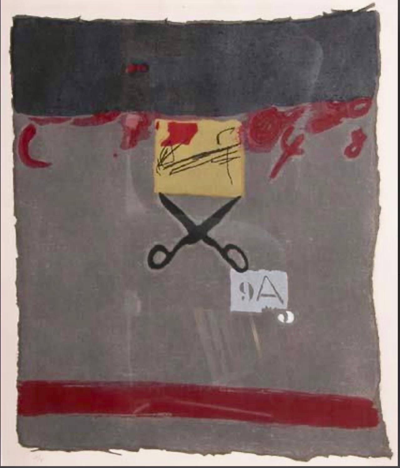 Spanish Post Modern Abstract Aquatint Color Etching Antoni Tapies For Sale 4