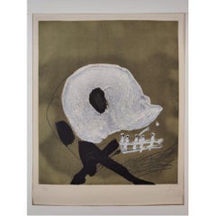Antoni Tàpies print, "Blanc central," 1982, Spain