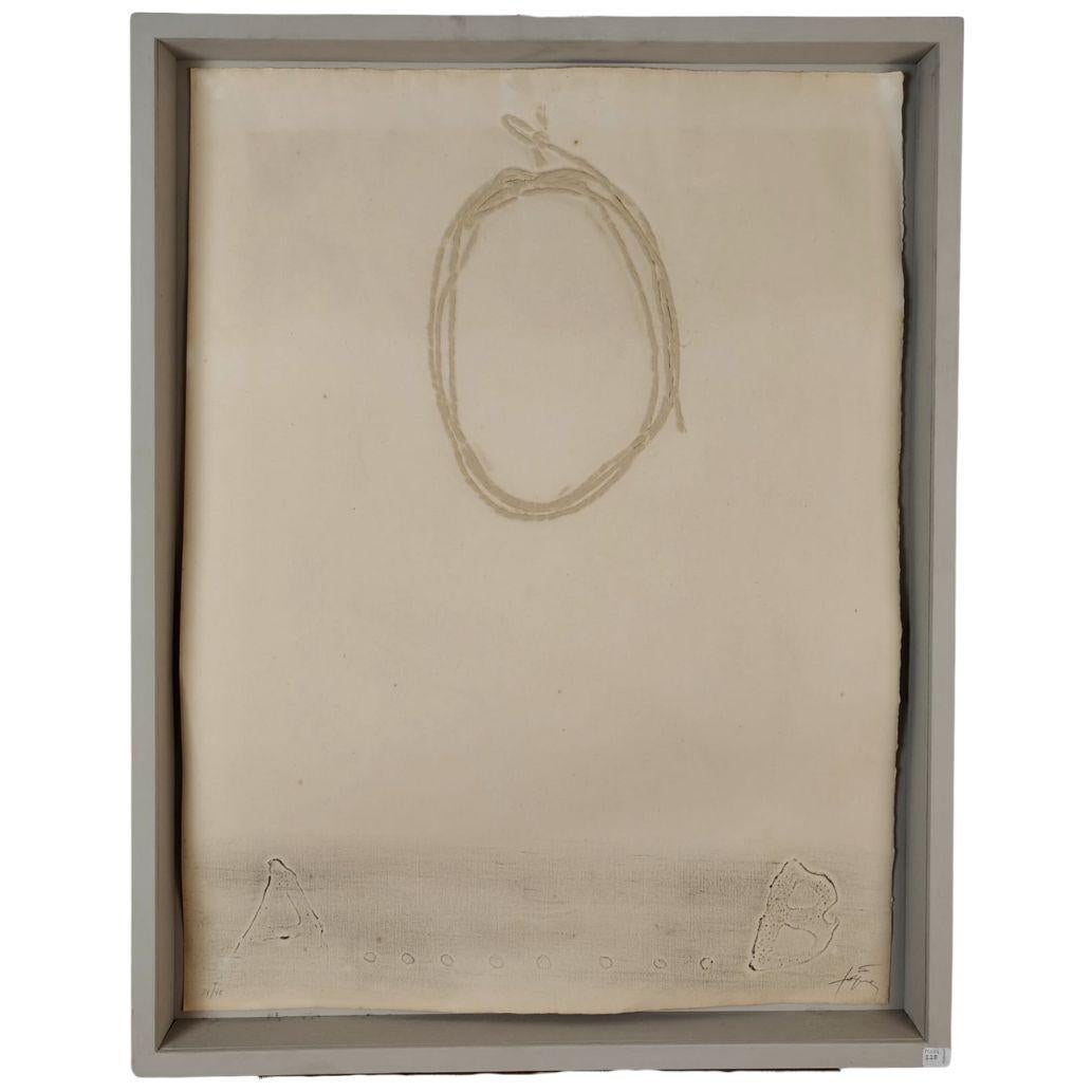 Antoni Tàpies print, "Cordill," 1972, Spain