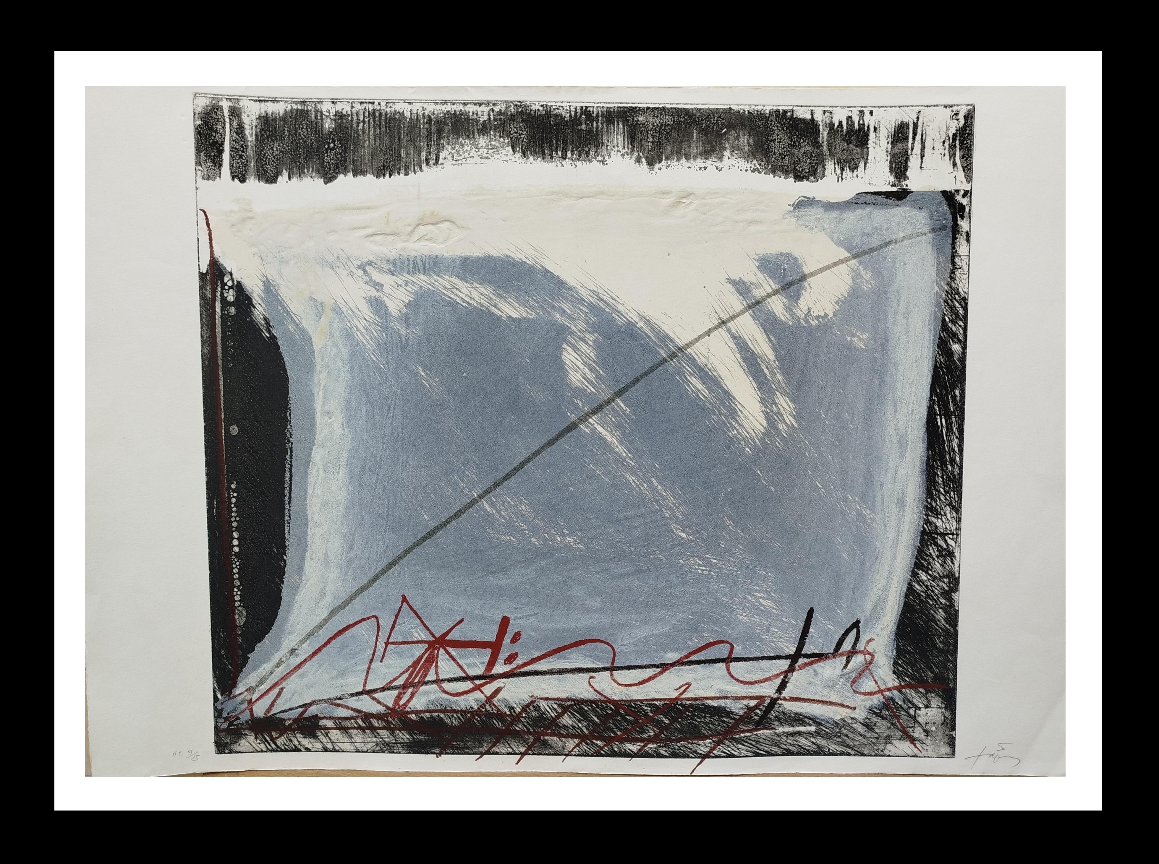 Tapies 23 Voilé Engraved abstract