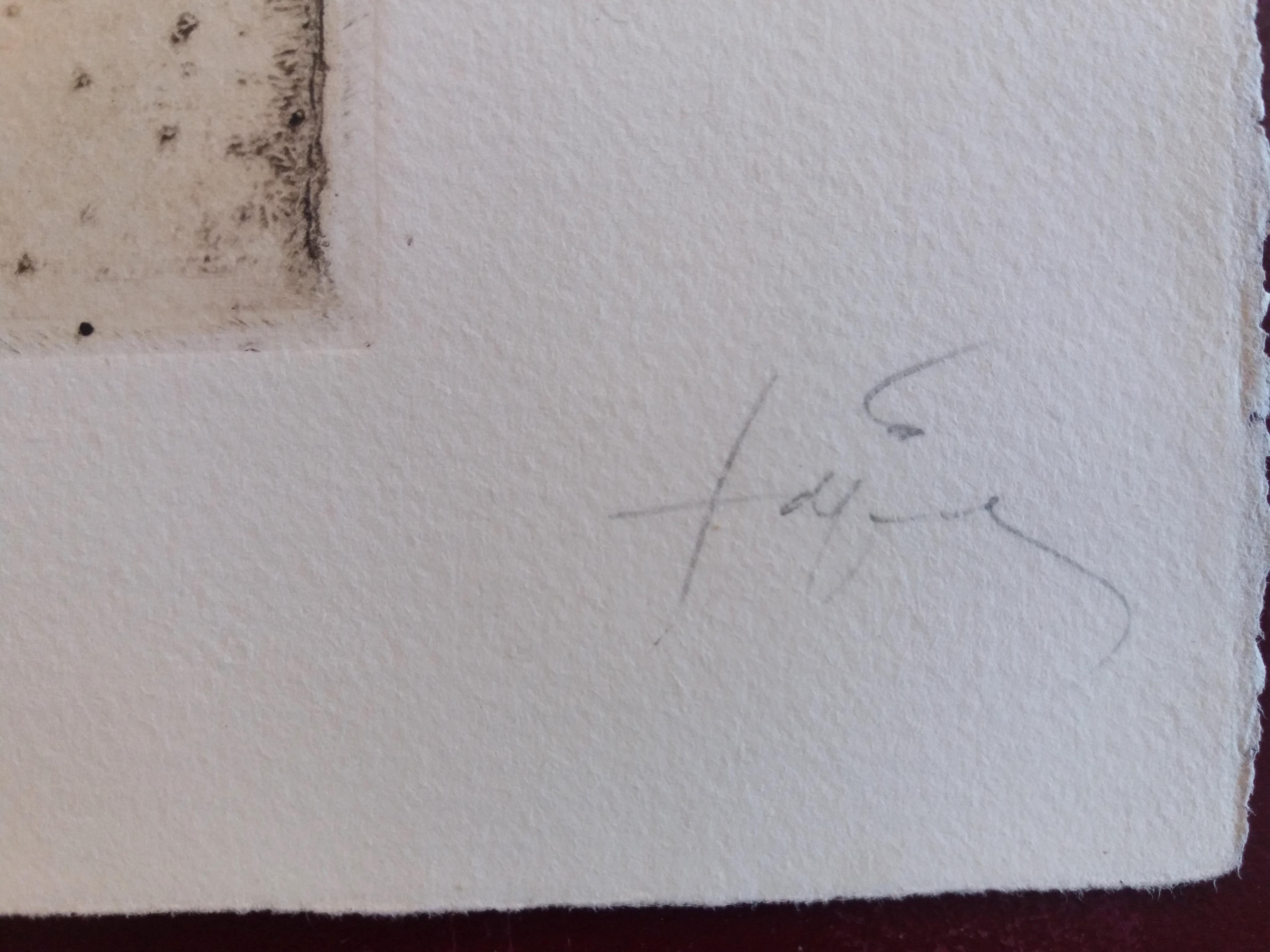 Tapies 4 Engraved With Plastic Collage and Polychrome stamping abstract For Sale 4