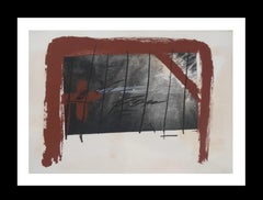 Tapies 40 RED  Cama Roja original engraving painting