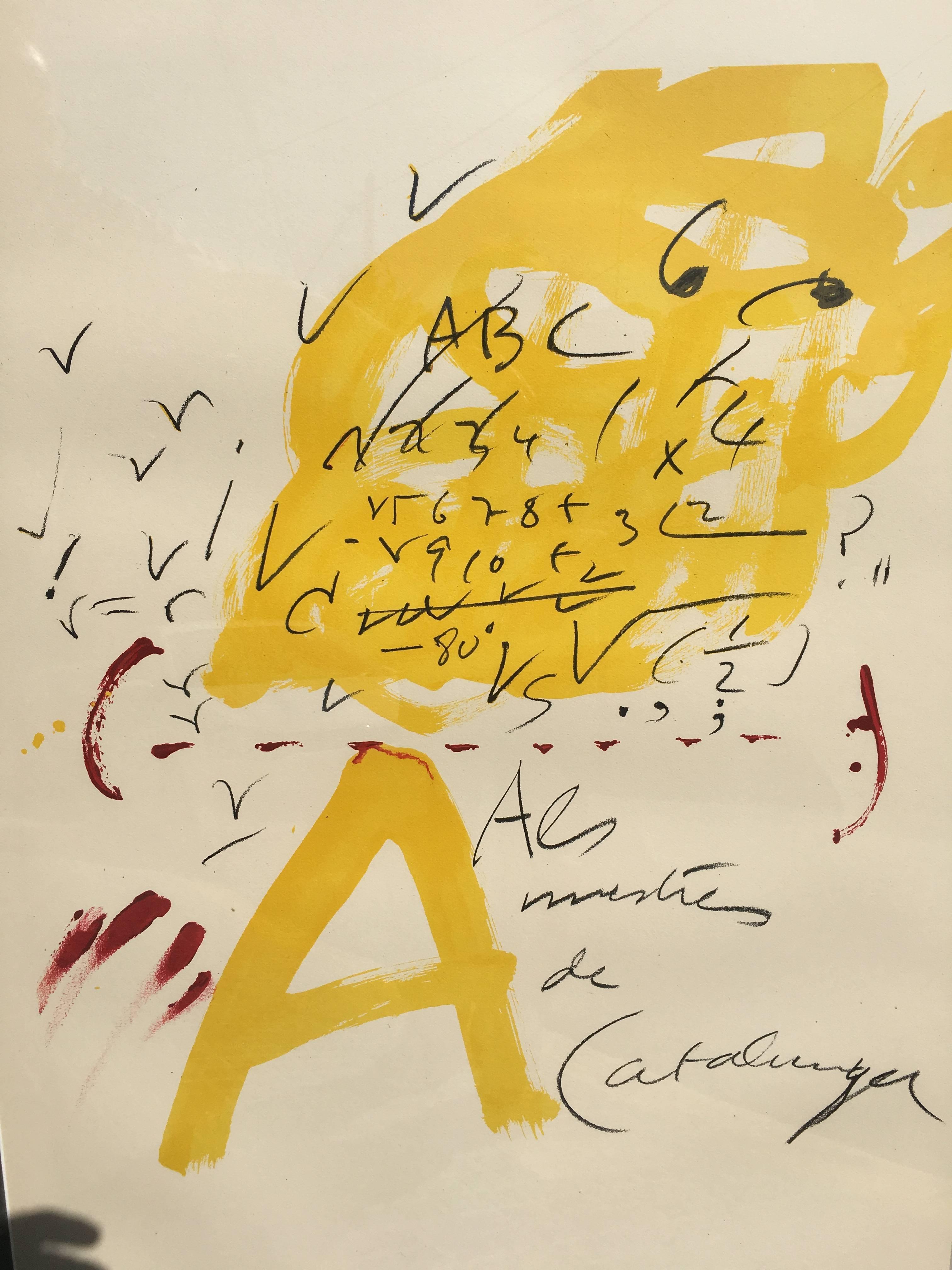 Tapies Litografia originale  1974
 TAPIES è stato il massimo rappresentante dell'arte astratta spagnola del XX secolo. Le sue opere sono rappresentate in musei e fondazioni di tutto il mondo.

Opera grafica dell'insegnante spagnolo Antoni