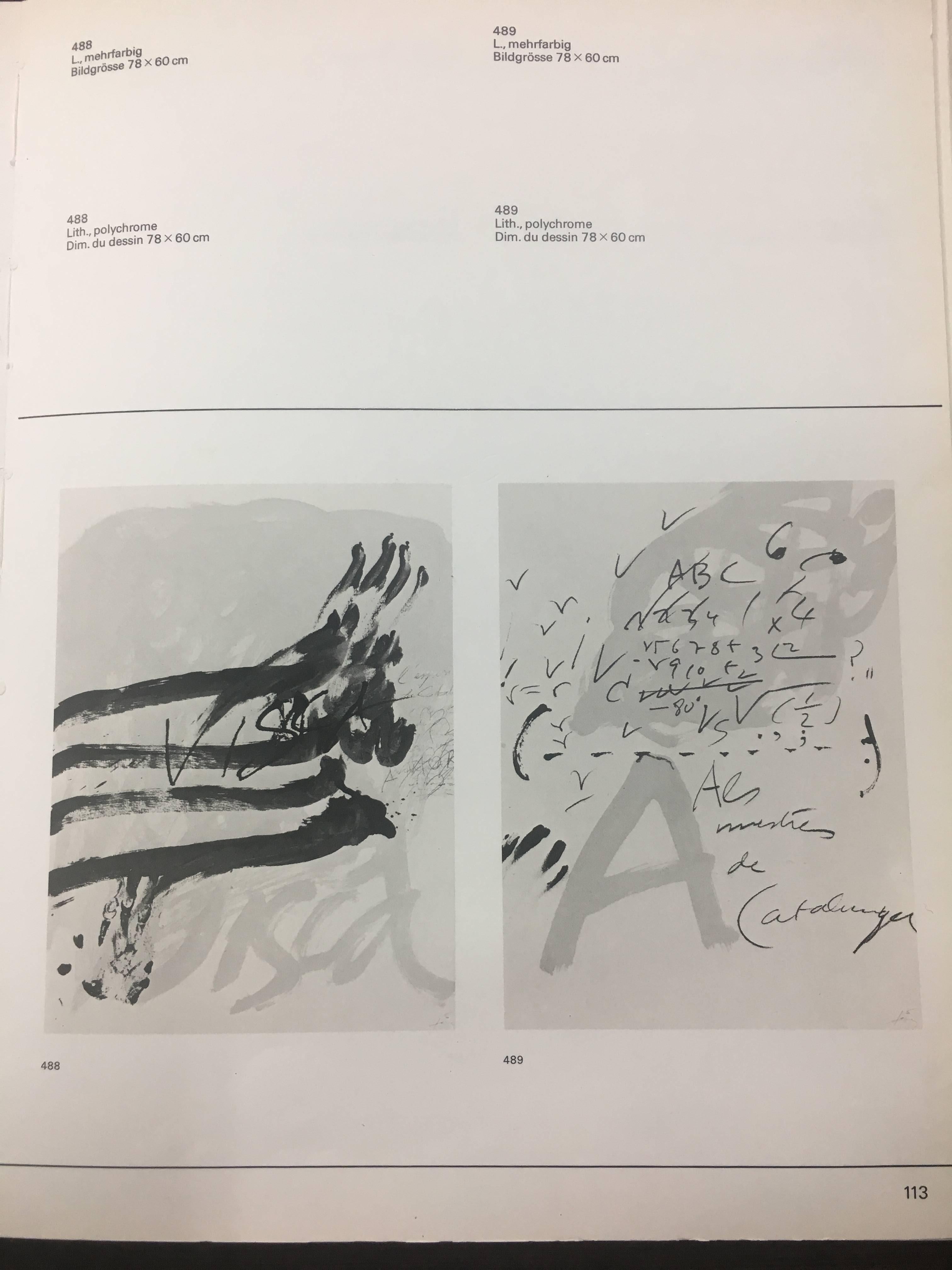 Tapies  Nero  Rosso  Giallo  Litografia originale verticale  1974 litografia 4