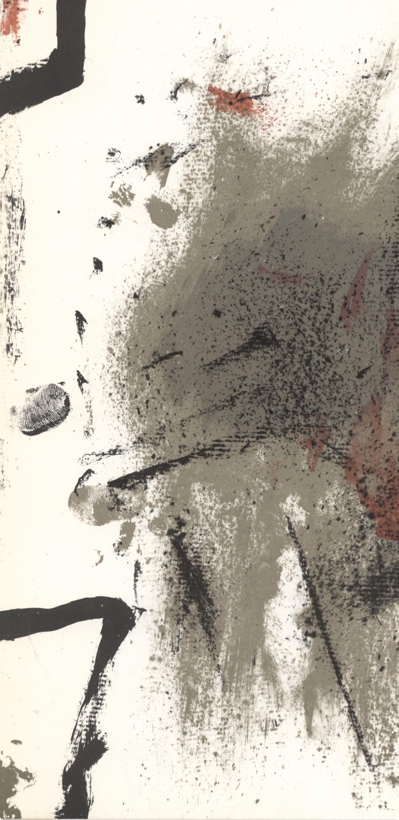 Tàpies, Komposition, Derrière le miroir (nach) (Nachkriegszeit), Print, von Antoni Tàpies