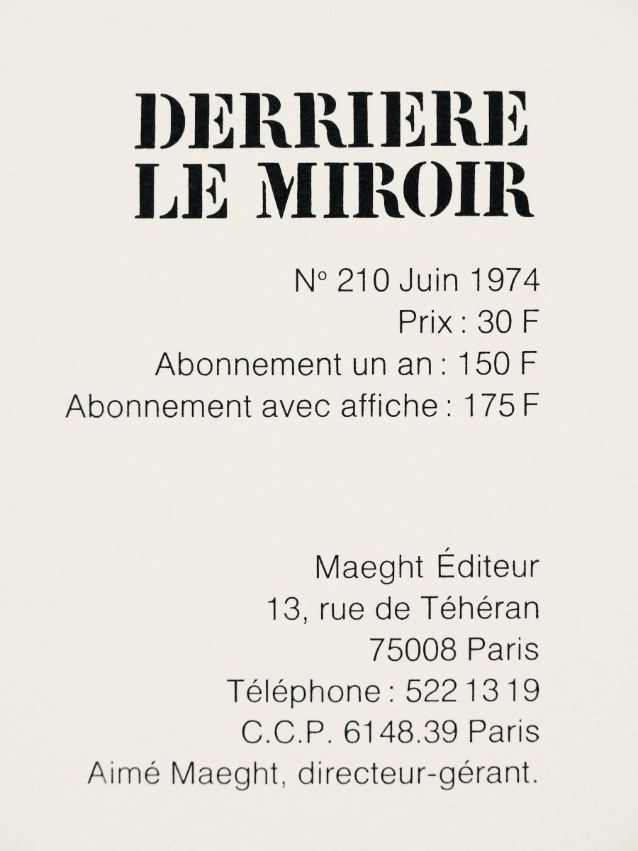 Tàpies, Composición, Derrière le miroir (después) - Abstract Print Negro de Antoni Tàpies