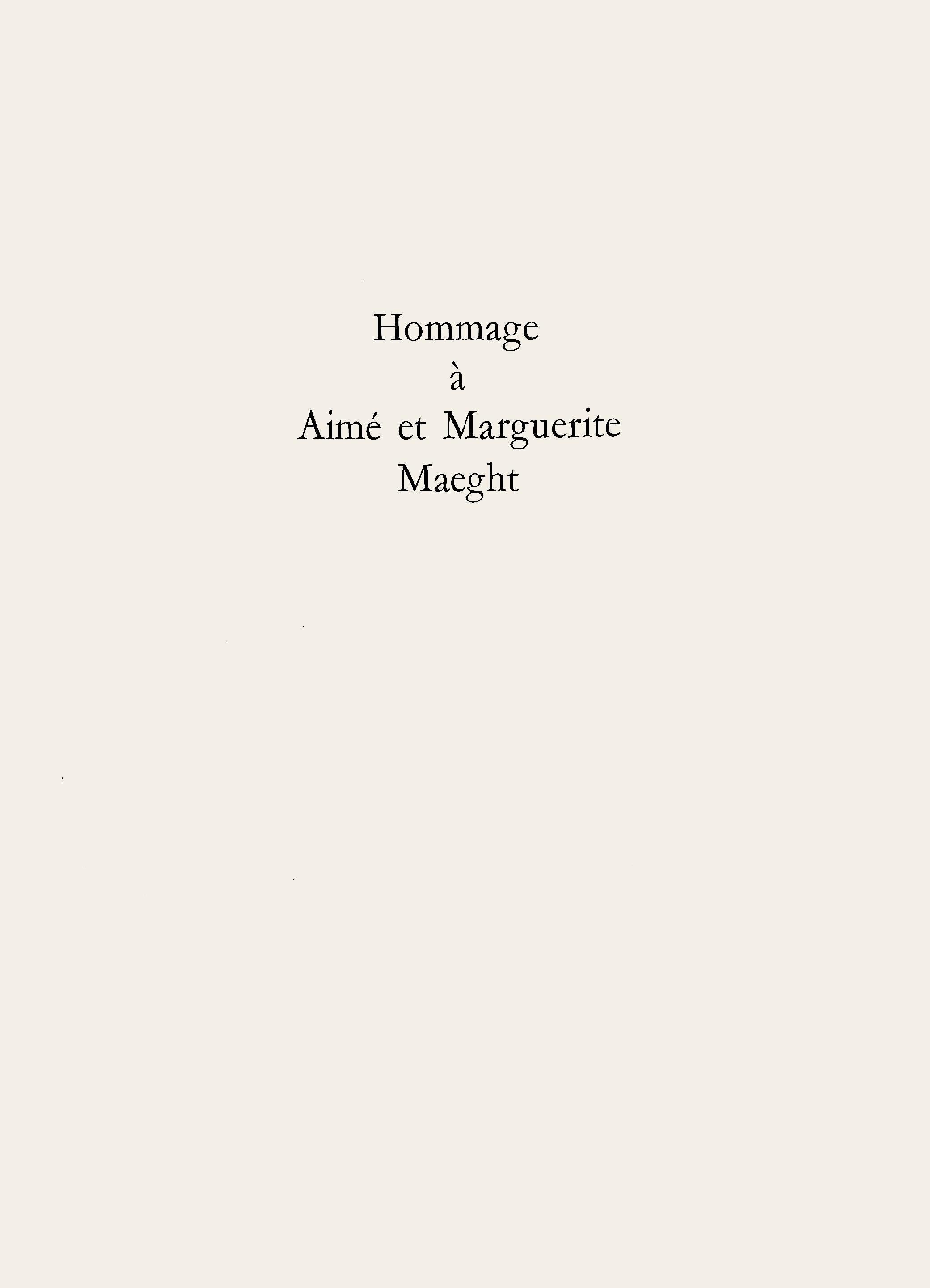 Litografía sobre papel vélin. Inscripción: Sin firmar y sin numerar, tal como se emitió. Buen estado, con pliegue central, tal como se publicó. Notas: De Derrière le miroir, Hommage à Aimé et Marguerite Maeght, nº 250, 1982. Publicado por Aimé