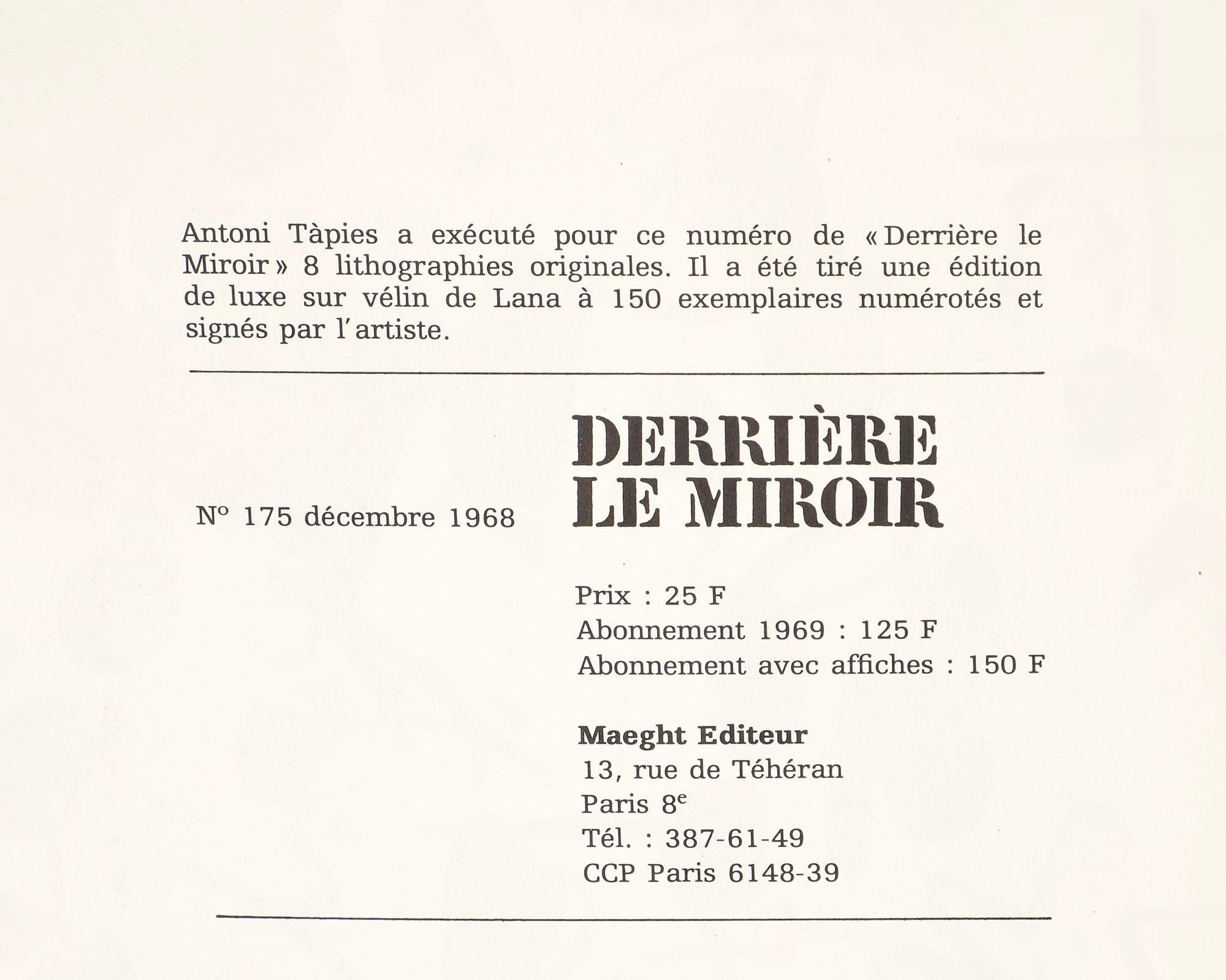 Tàpies, Composición, Derrière le miroir (después) en venta 1