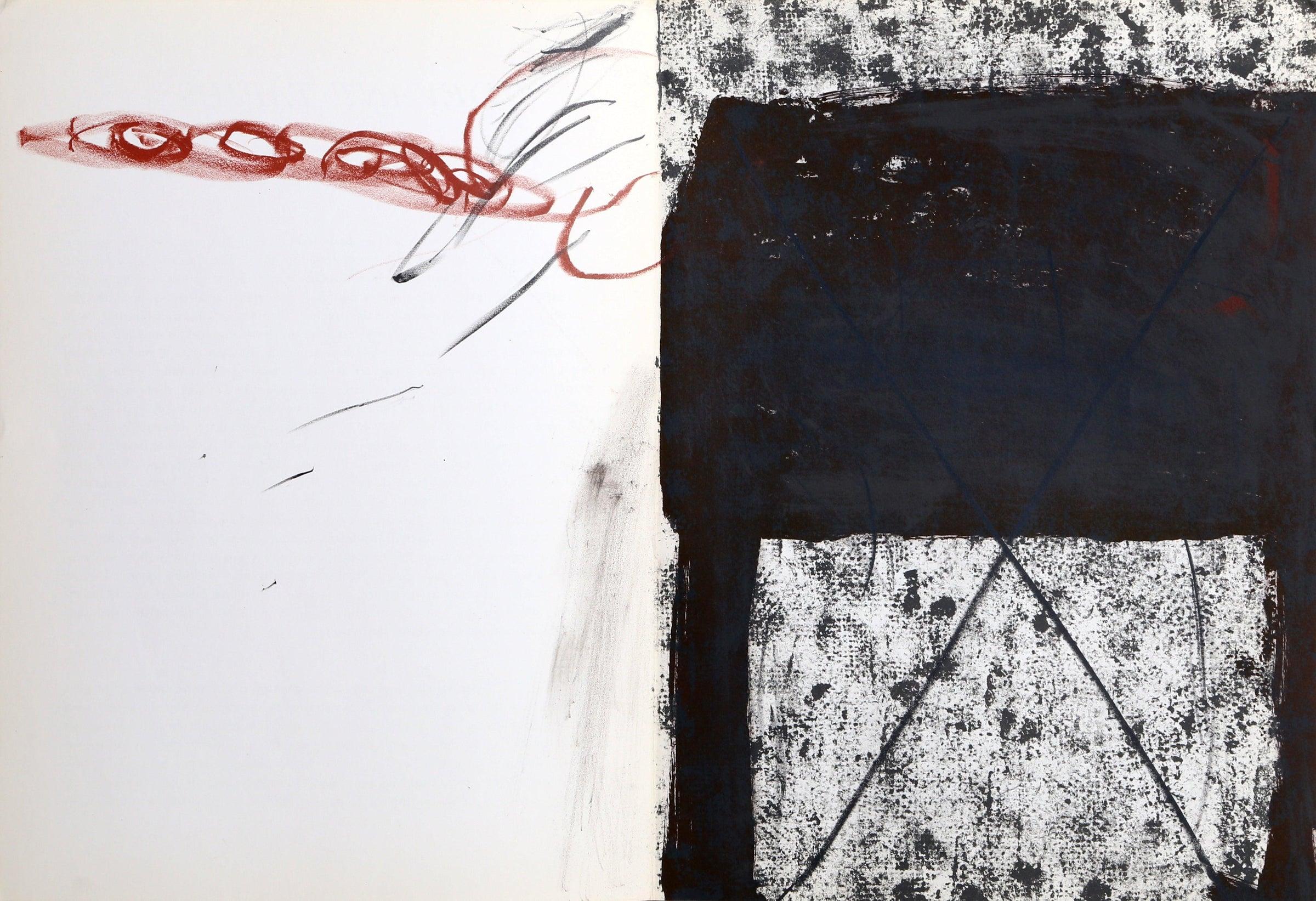 Abstract Print de Antoni Tàpies - Tàpies, Composición (Galfetti 83-86), Derrière le miroir (después)