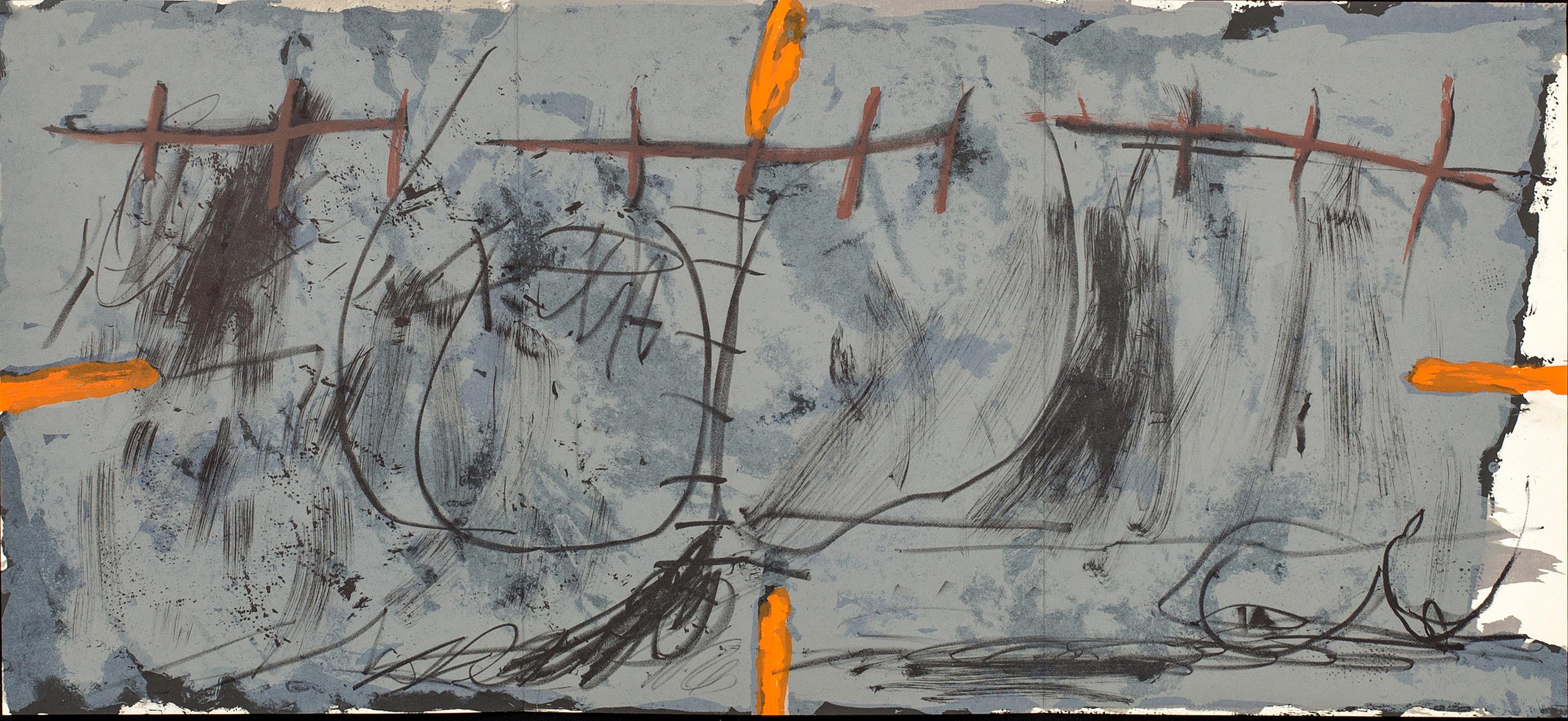 Antoni Tàpies Still-Life Print - Tàpies, Composition (Galfetti 83-86), Derrière le miroir (after)