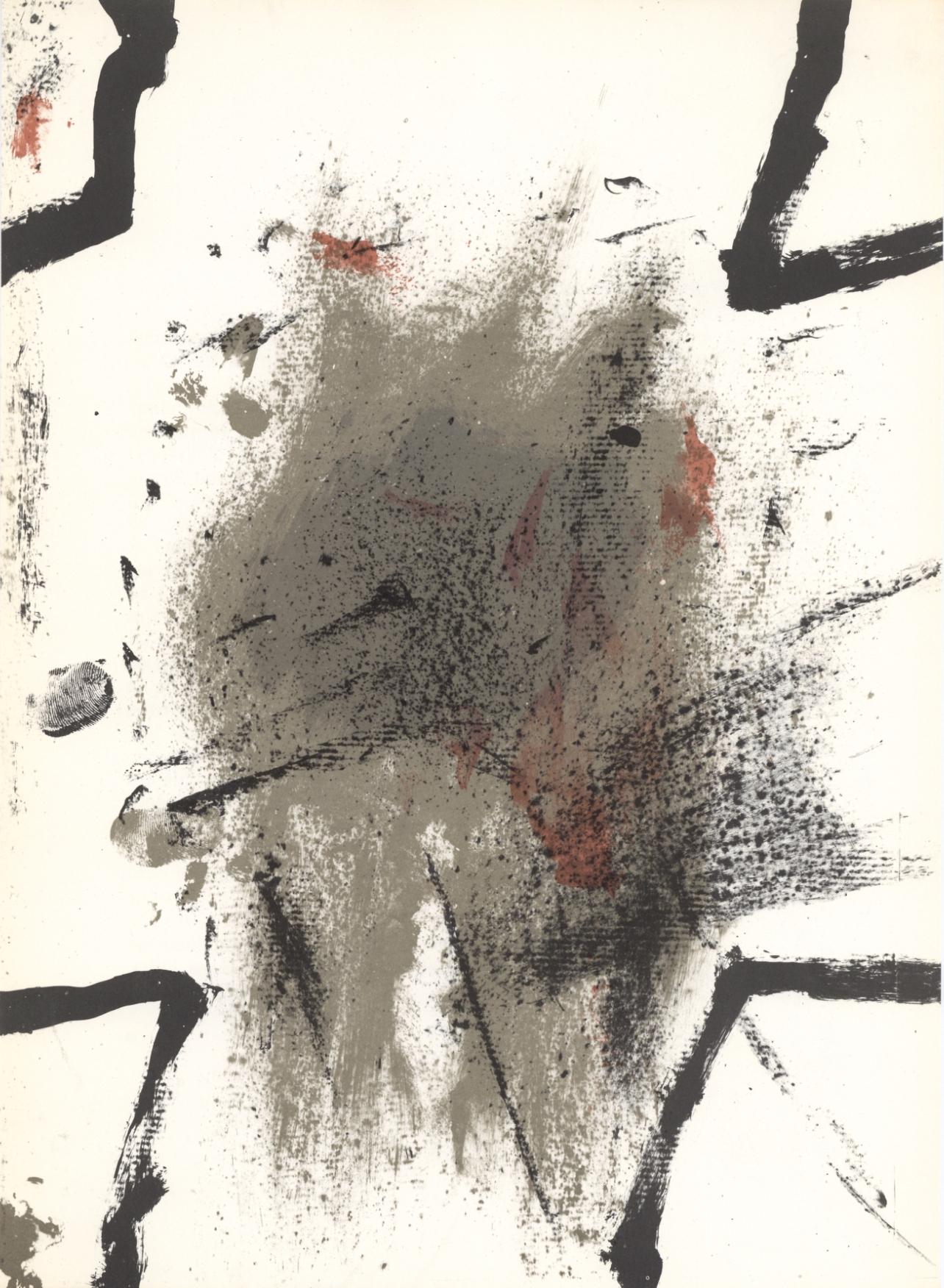 Antoni Tàpies Abstract Print - Tàpies, Composition, Derrière le miroir (after)