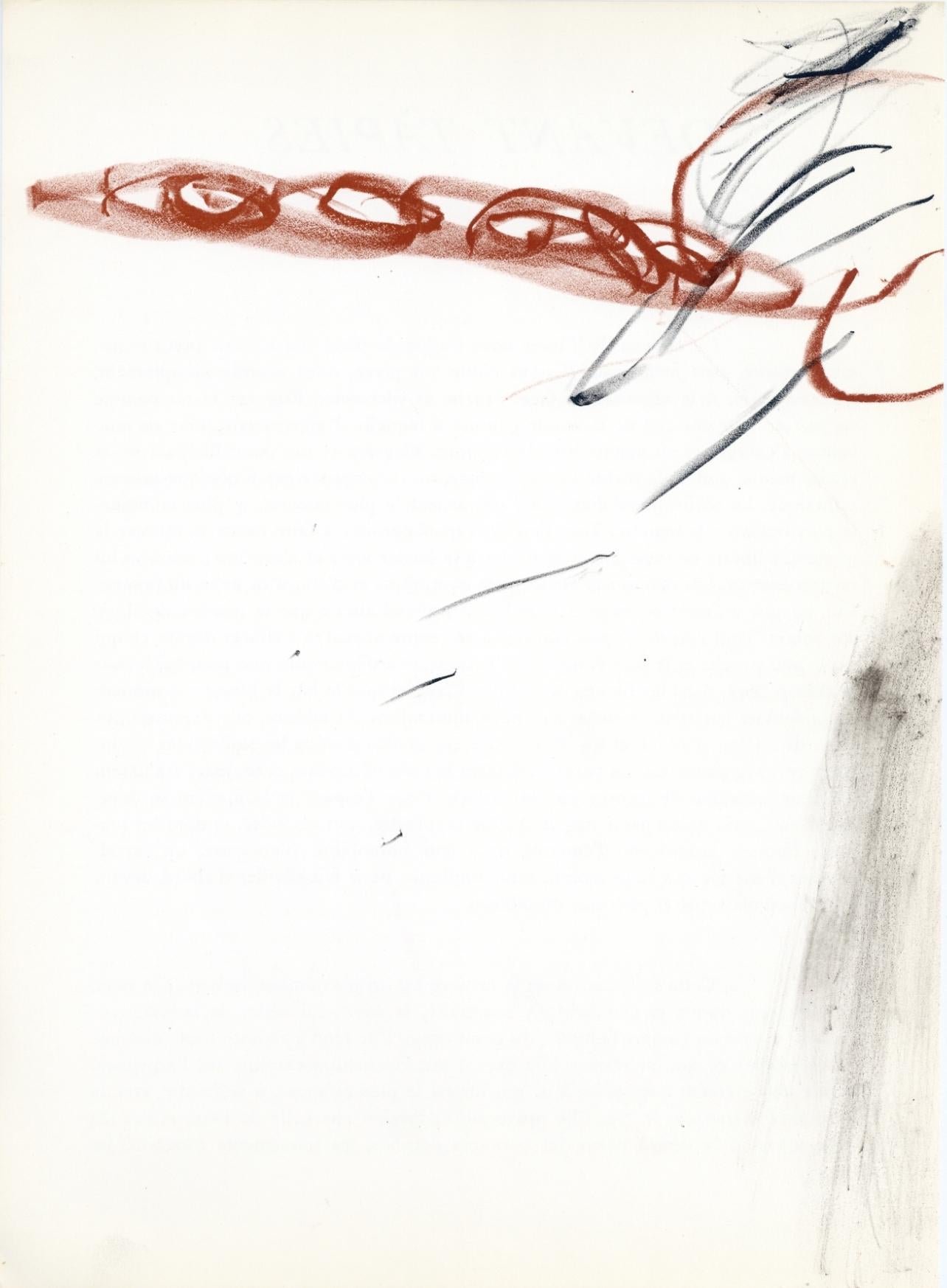 Abstract Print Antoni Tàpies - Tàpies, Composition (Galfetti 83-86), Derrière le miroir (après)
