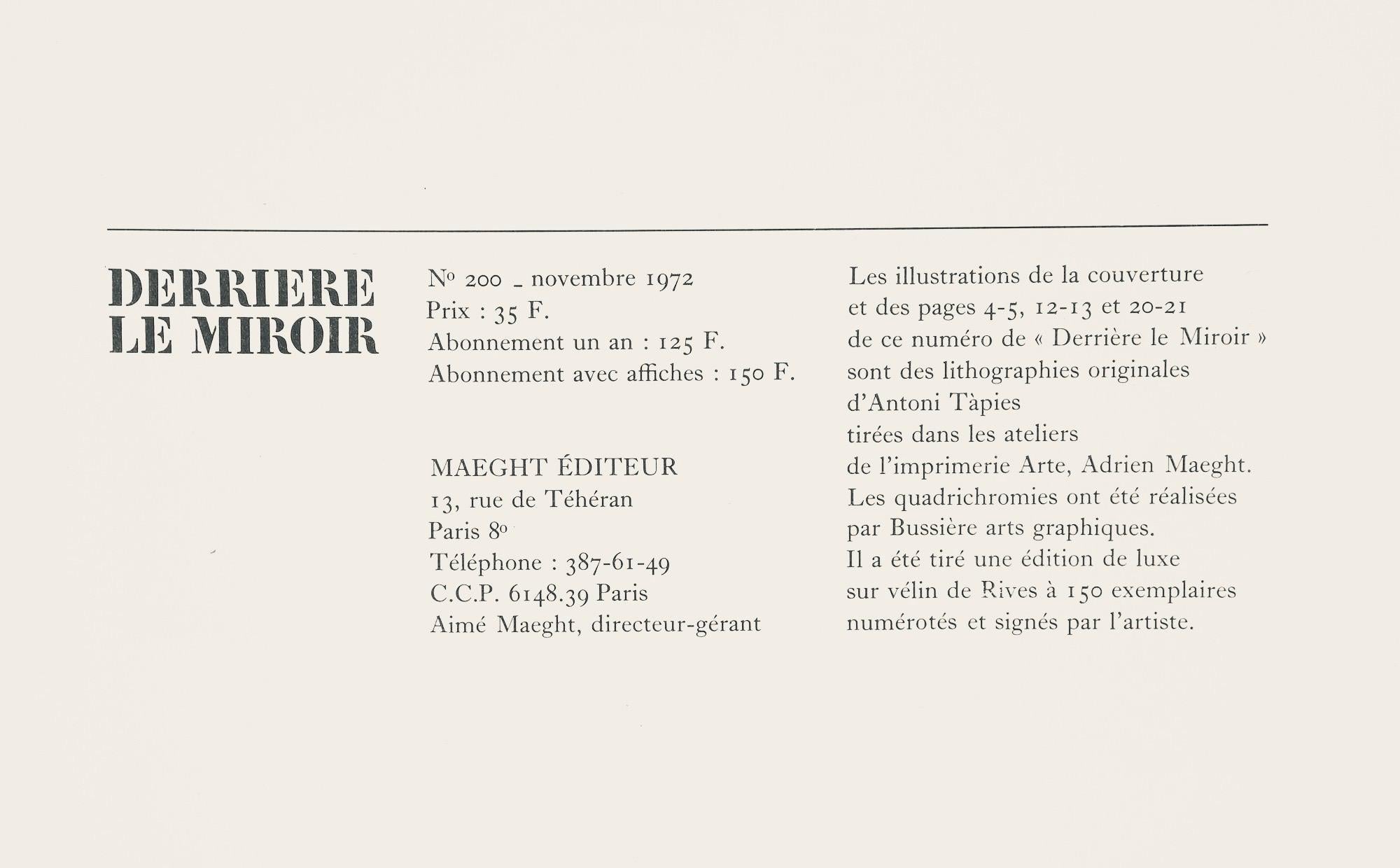 Tàpies, Composición (Galfetti 315), Derrière le miroir (después) en venta 1