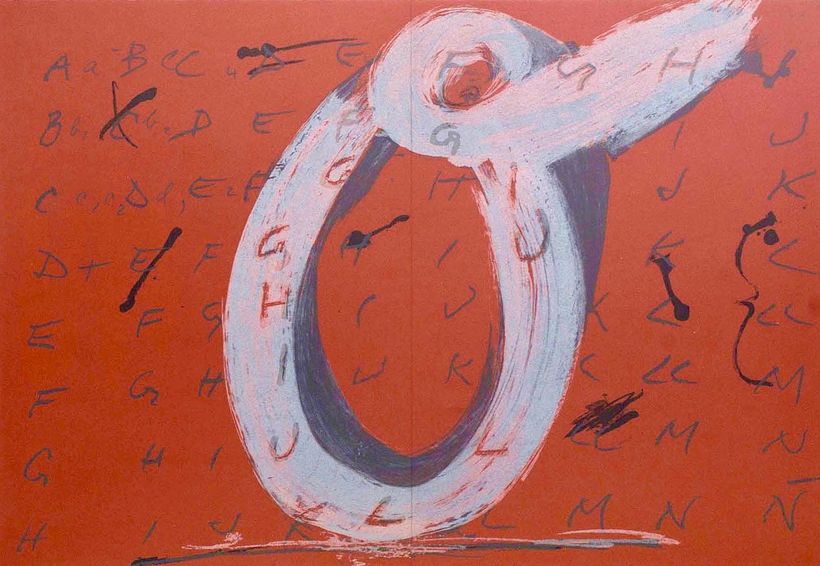 Antoni Tàpies Abstract Print - Tàpies, Composition (Galfetti 315), Derrière le miroir (after)